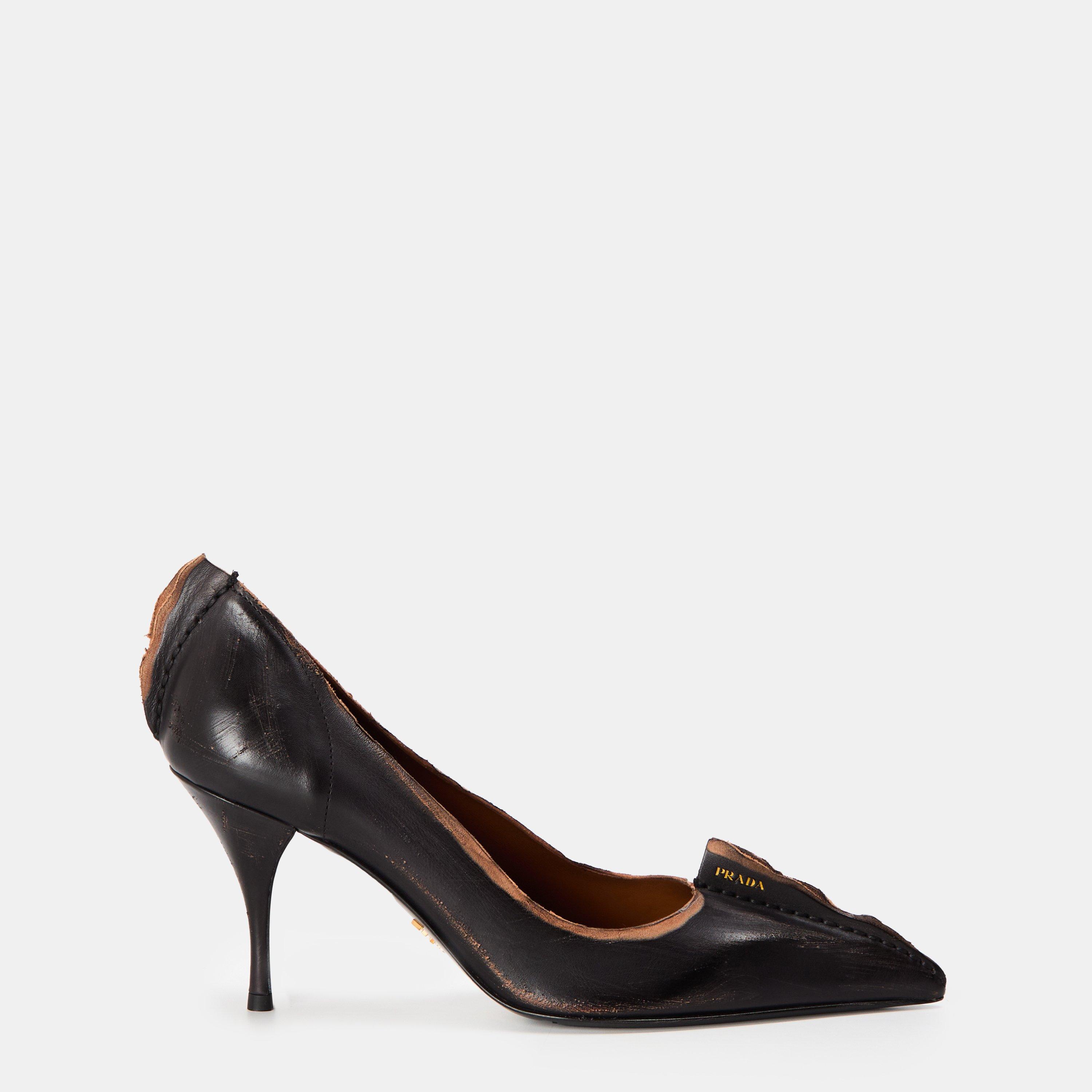 靴 Prada Leather Pumps Prada | Antiqued Leather Pumps | Cruise Fashion