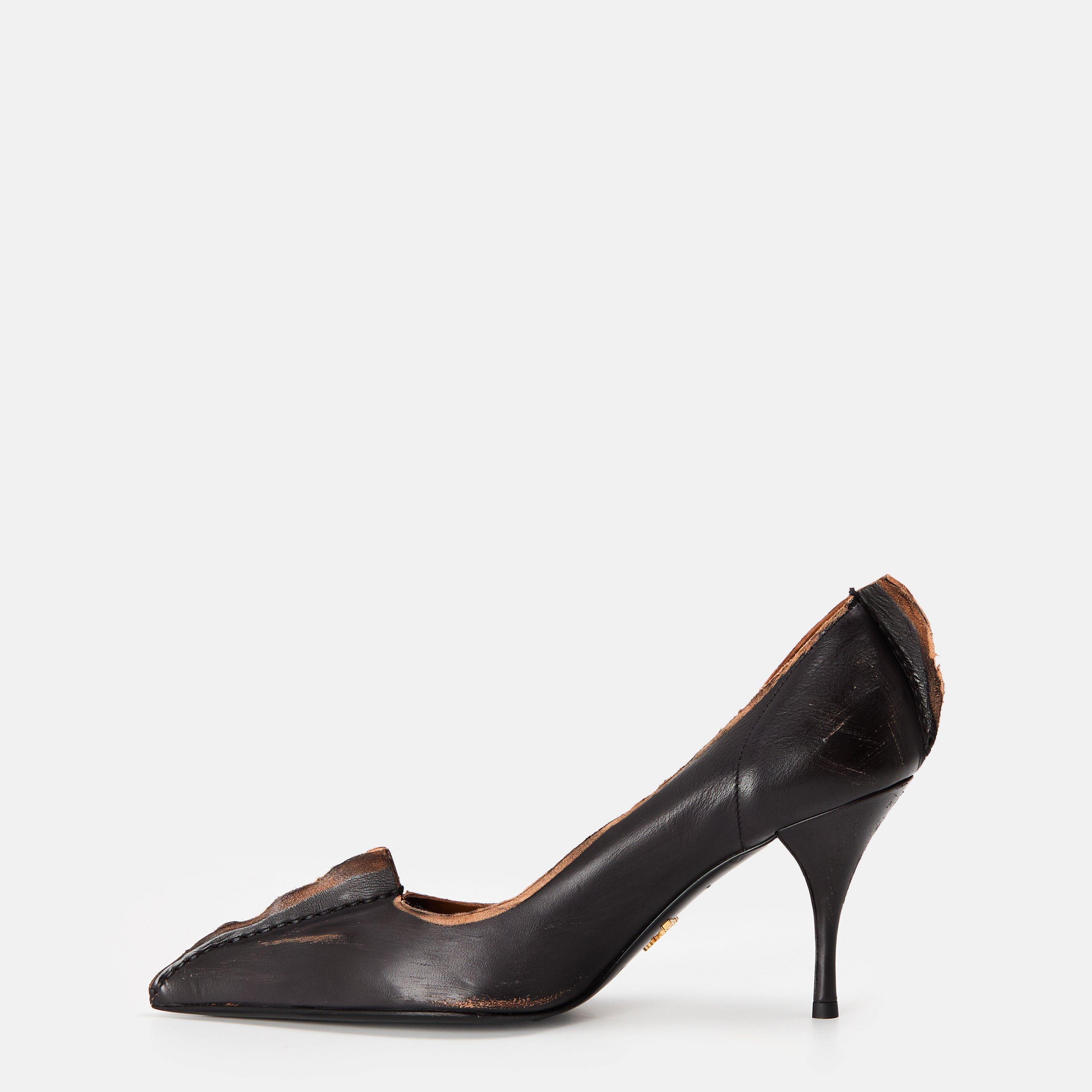 Black Distress - Prada - Women's Stiletto Heels - 2