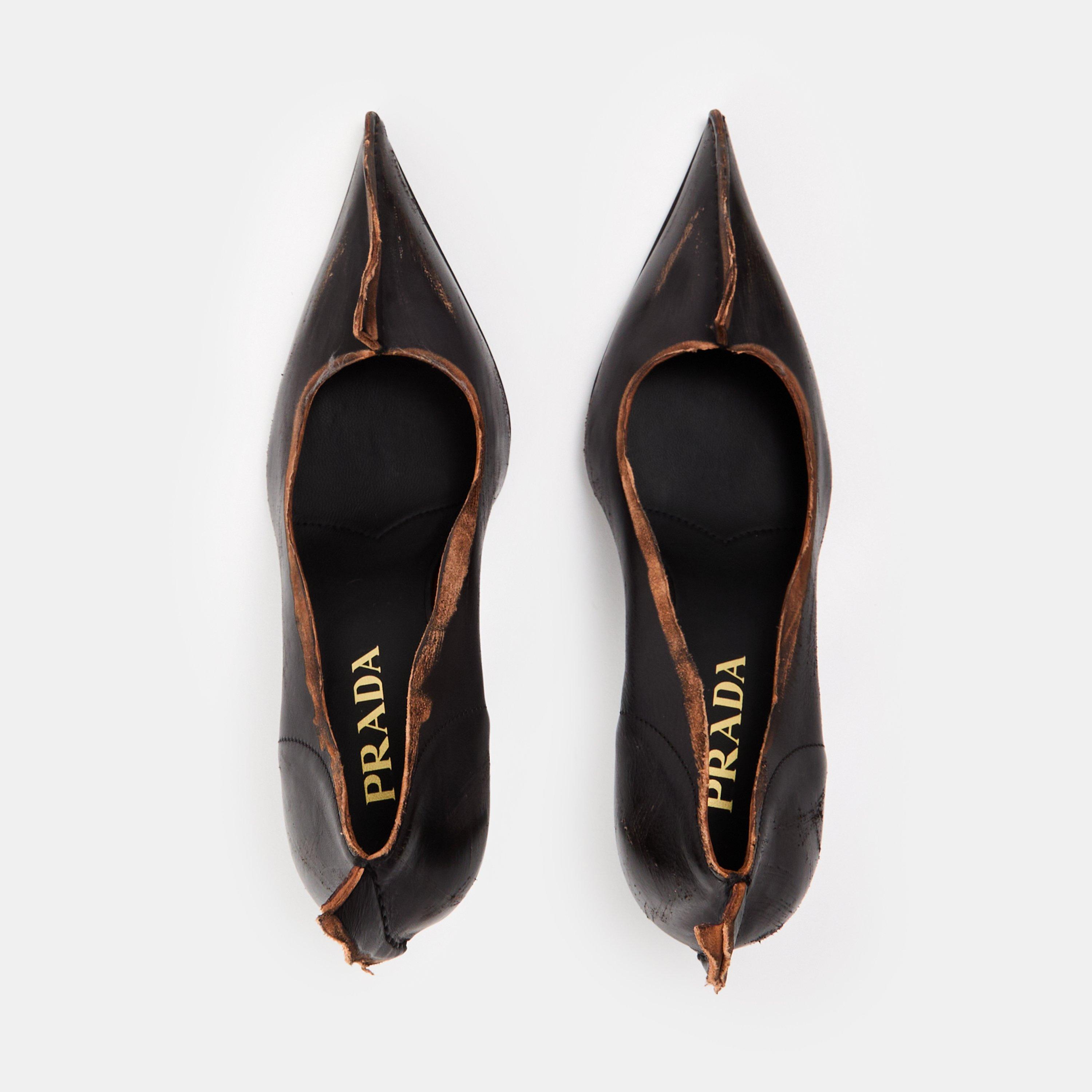 Black Distress - Prada - Women's Stiletto Heels - 5