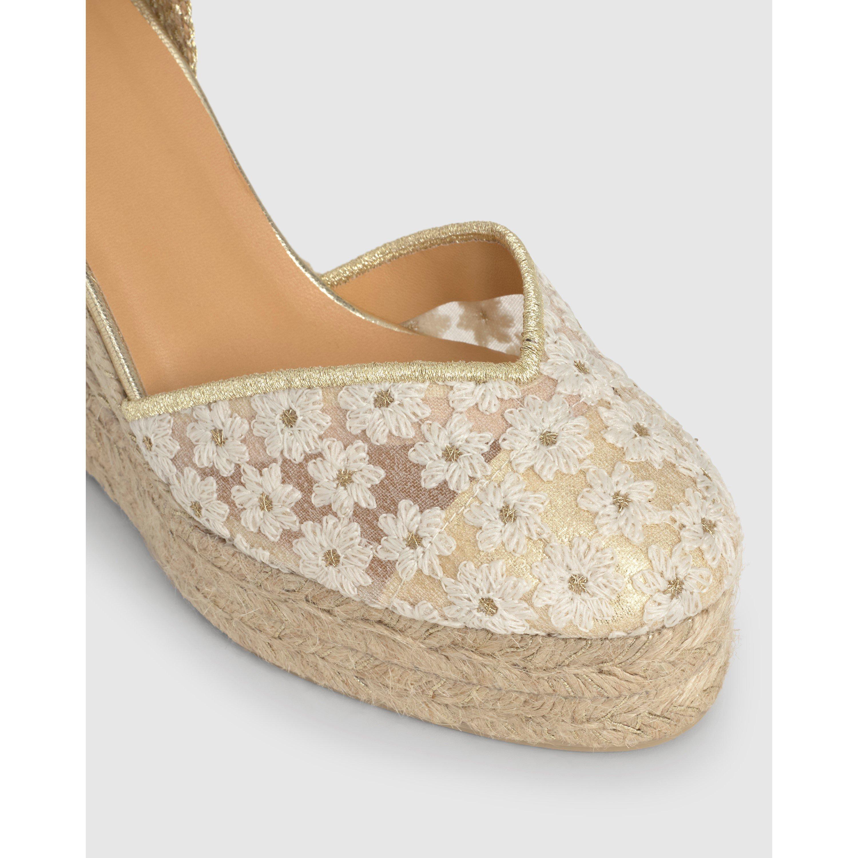 Castaner Women's Wedge Sandals - Blanco Oro - 5 (38)