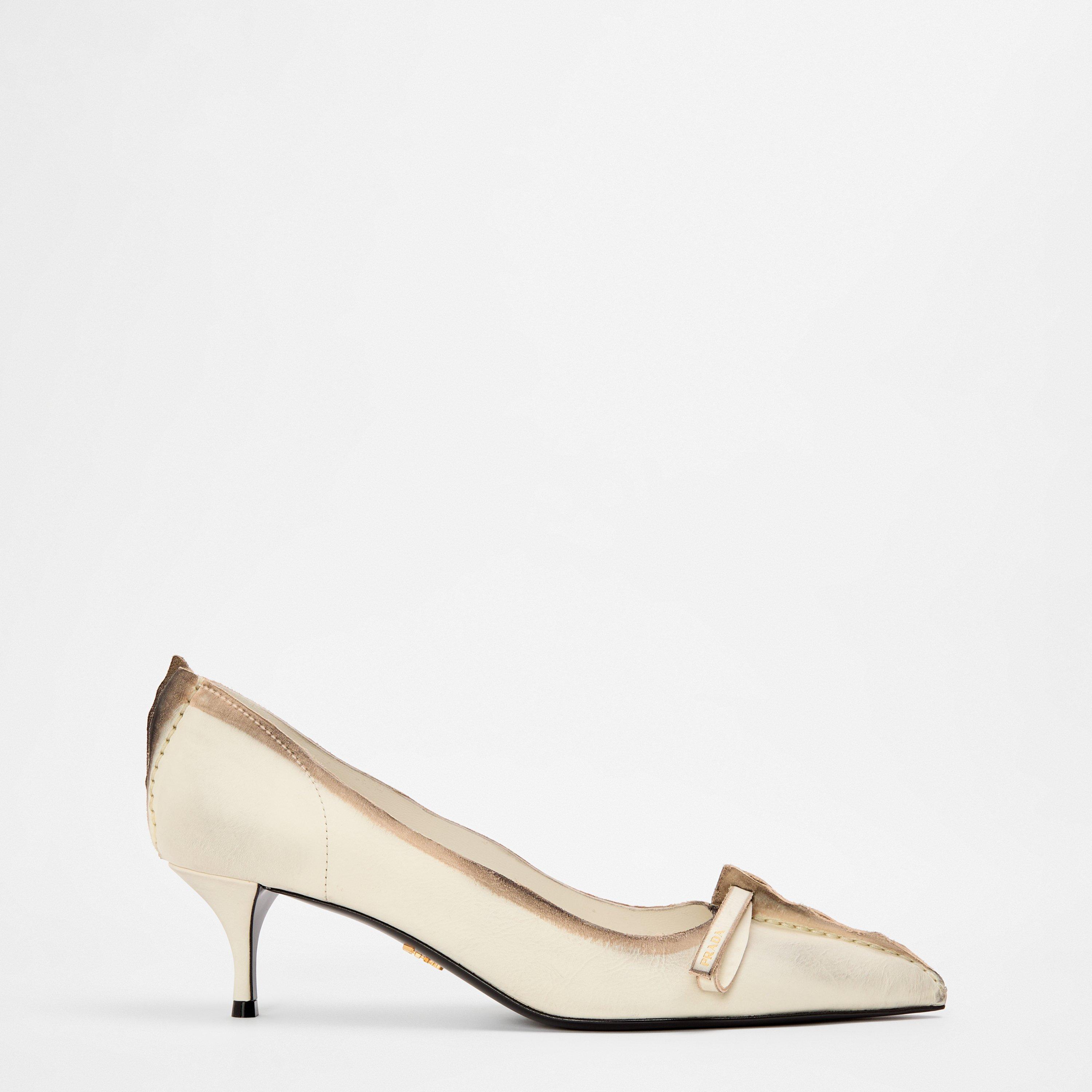Talco White - Prada - Women's Pointed Toe Stiletto Court Shoes - 1