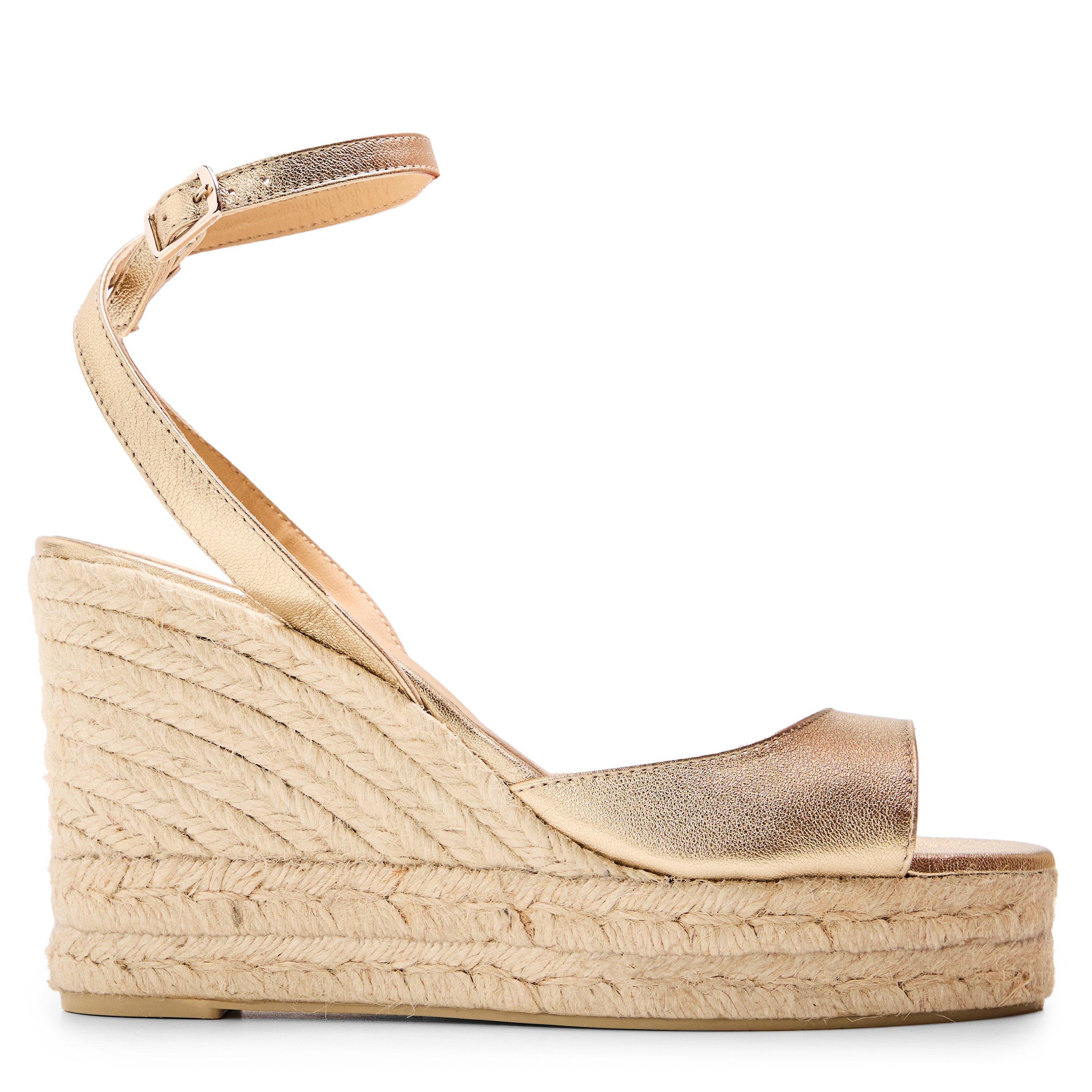 Castaner Women's Wedge Sandals - Oro Natural - Size 5 (38)