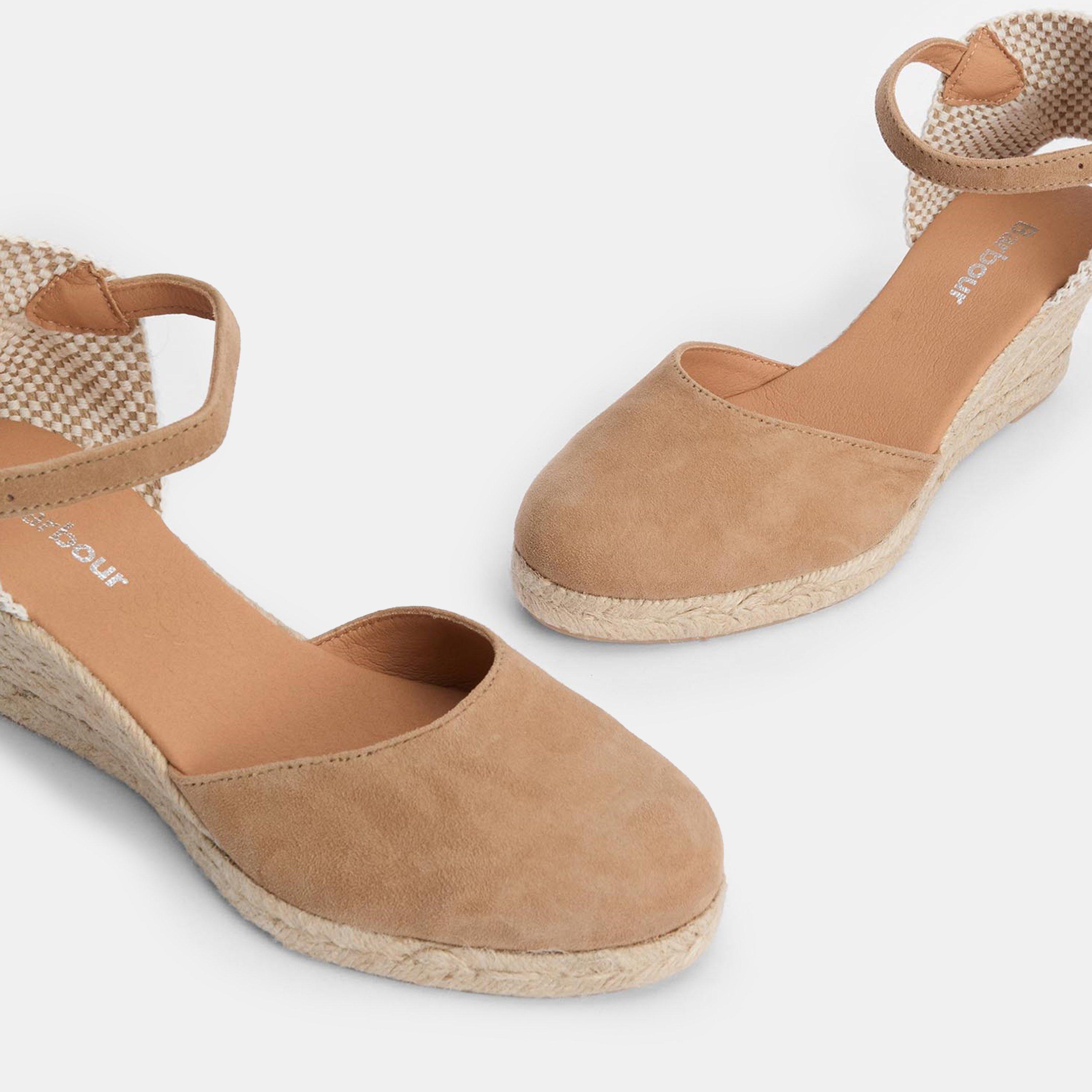 Tan Suede - Barbour - Elder Espadrille Wedges - 4