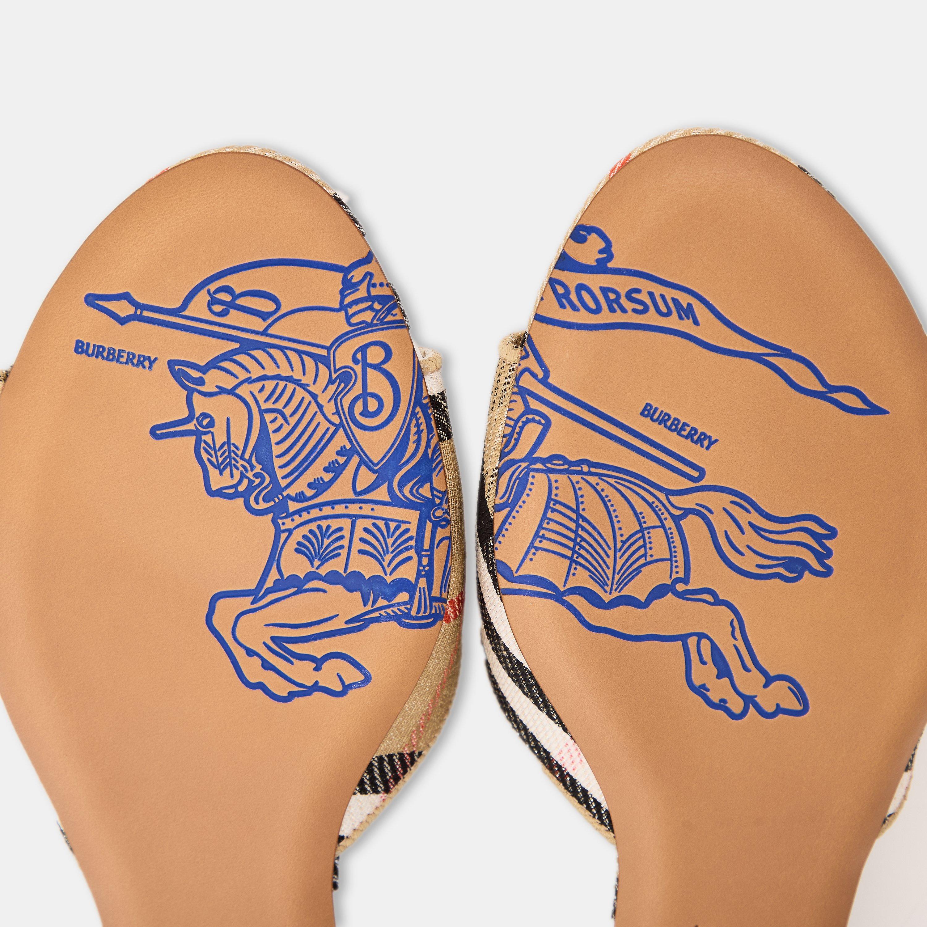 Sand IP Check - Burberry - Women's Burb Sloane Flat Sandals - 3