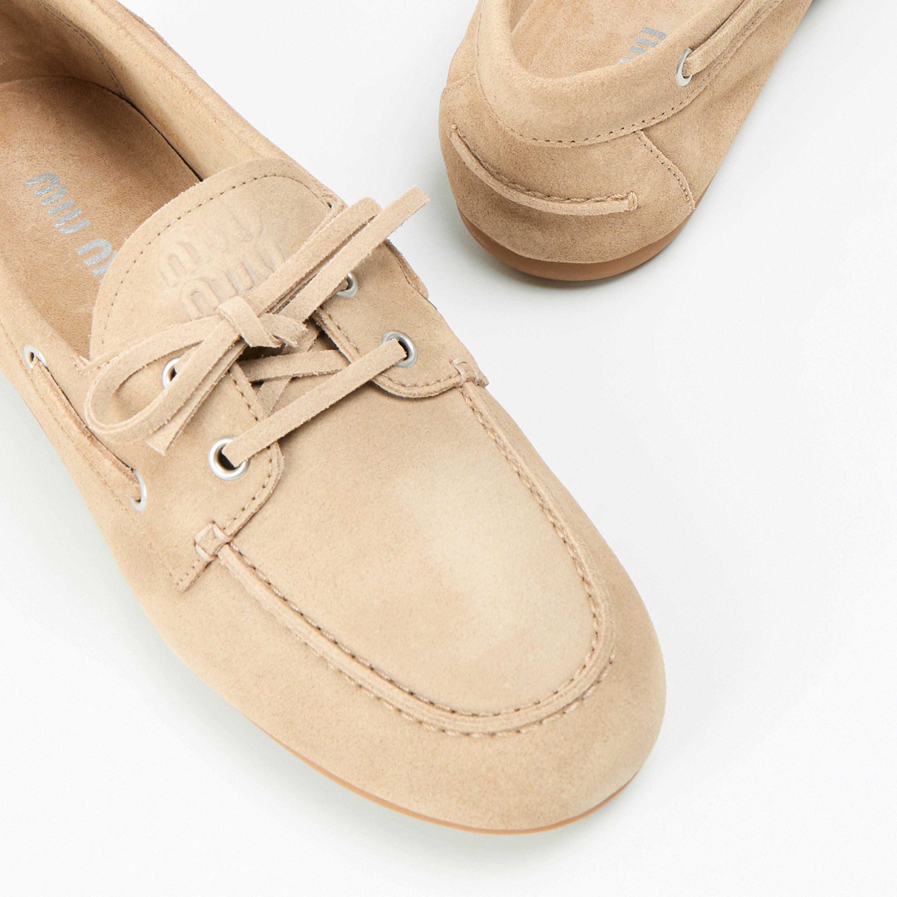 Ecru - Miu Miu - Boat Shoes - 4