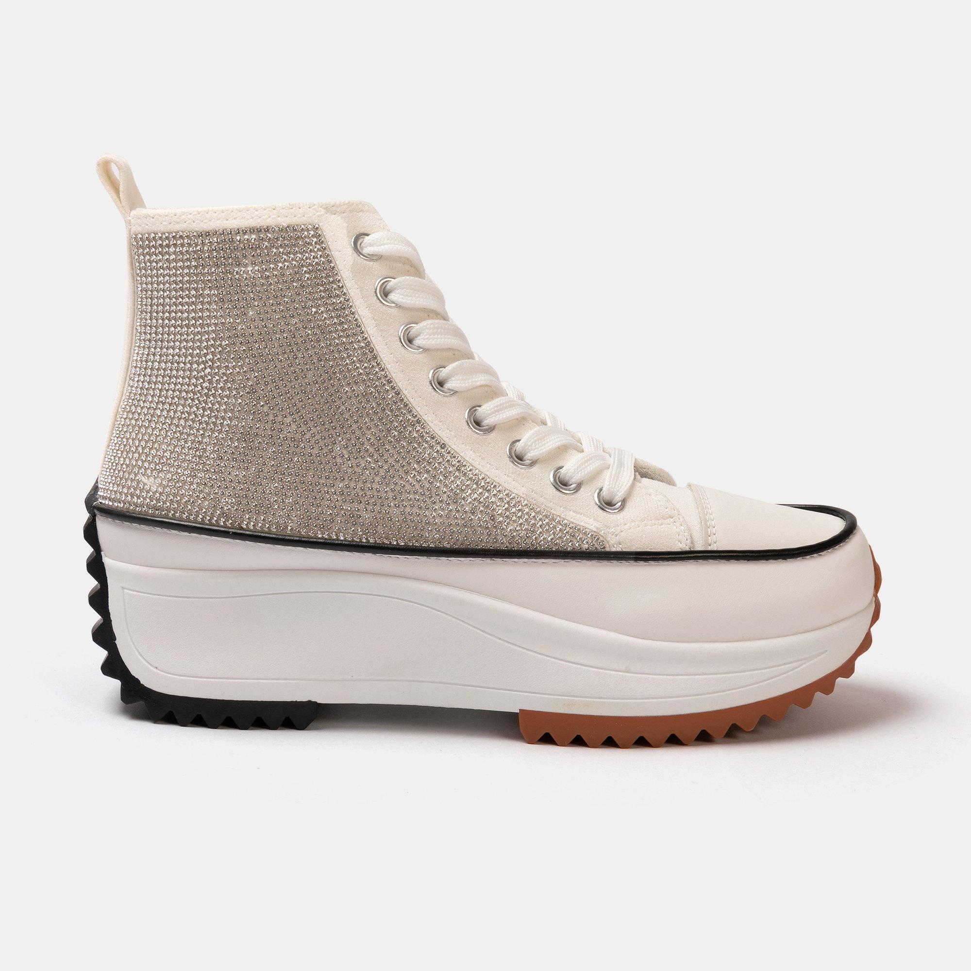 Glitter Branco - Firetrap - Platform Hi top Ladies Trainers - 1