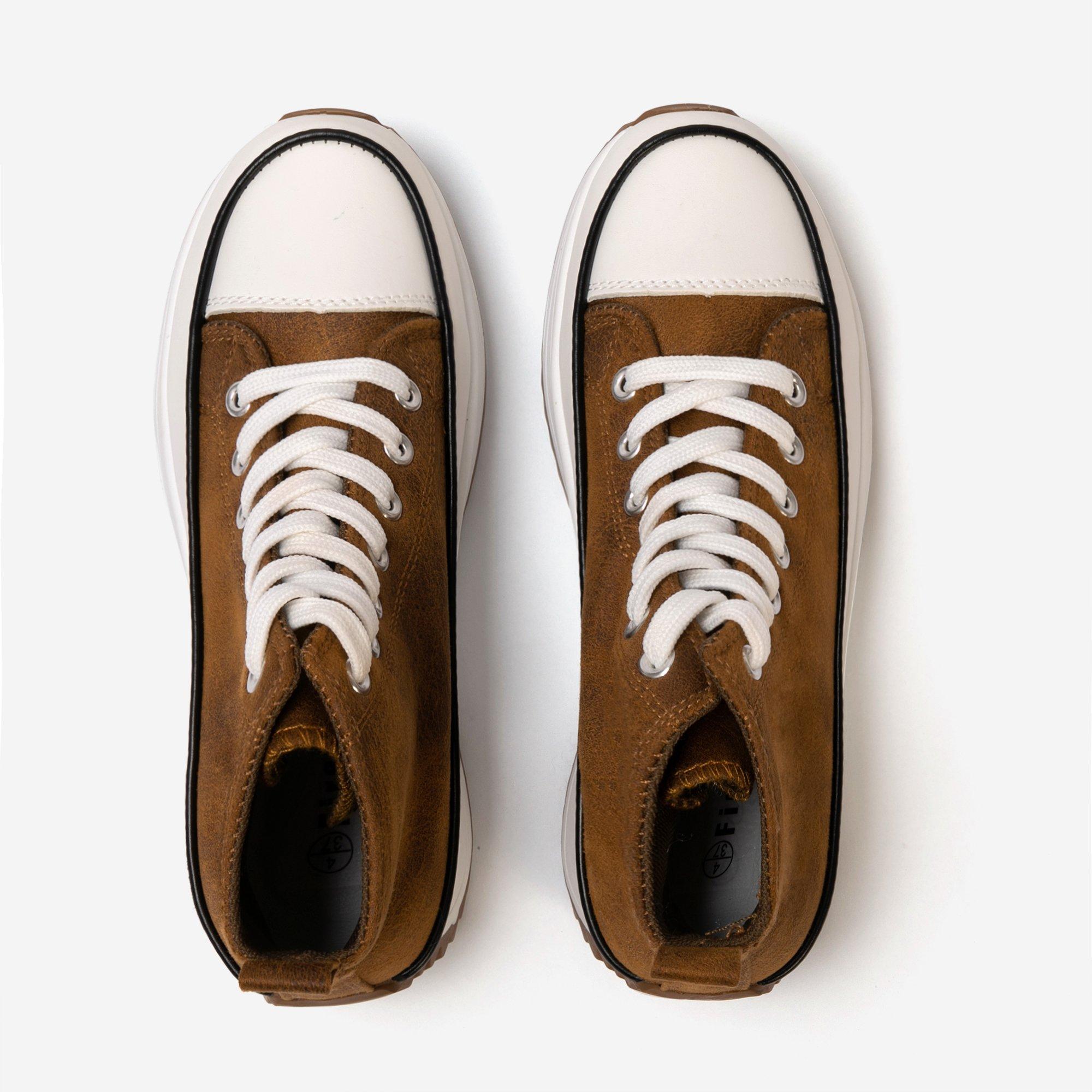 Marrón - Firetrap - Platform Hi top Ladies Trainers - 5