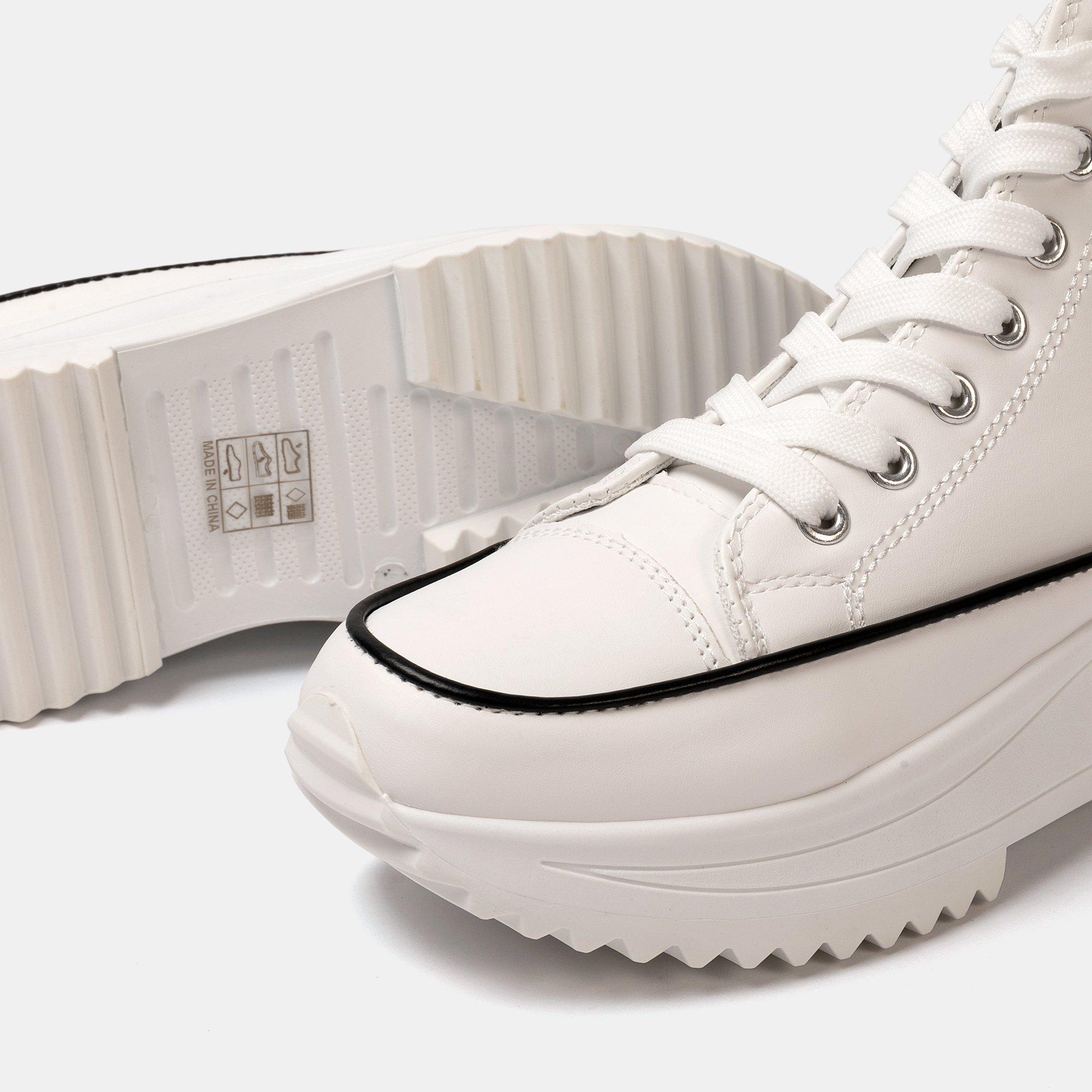 White - Firetrap - Platform Hi top Ladies Trainers - 4