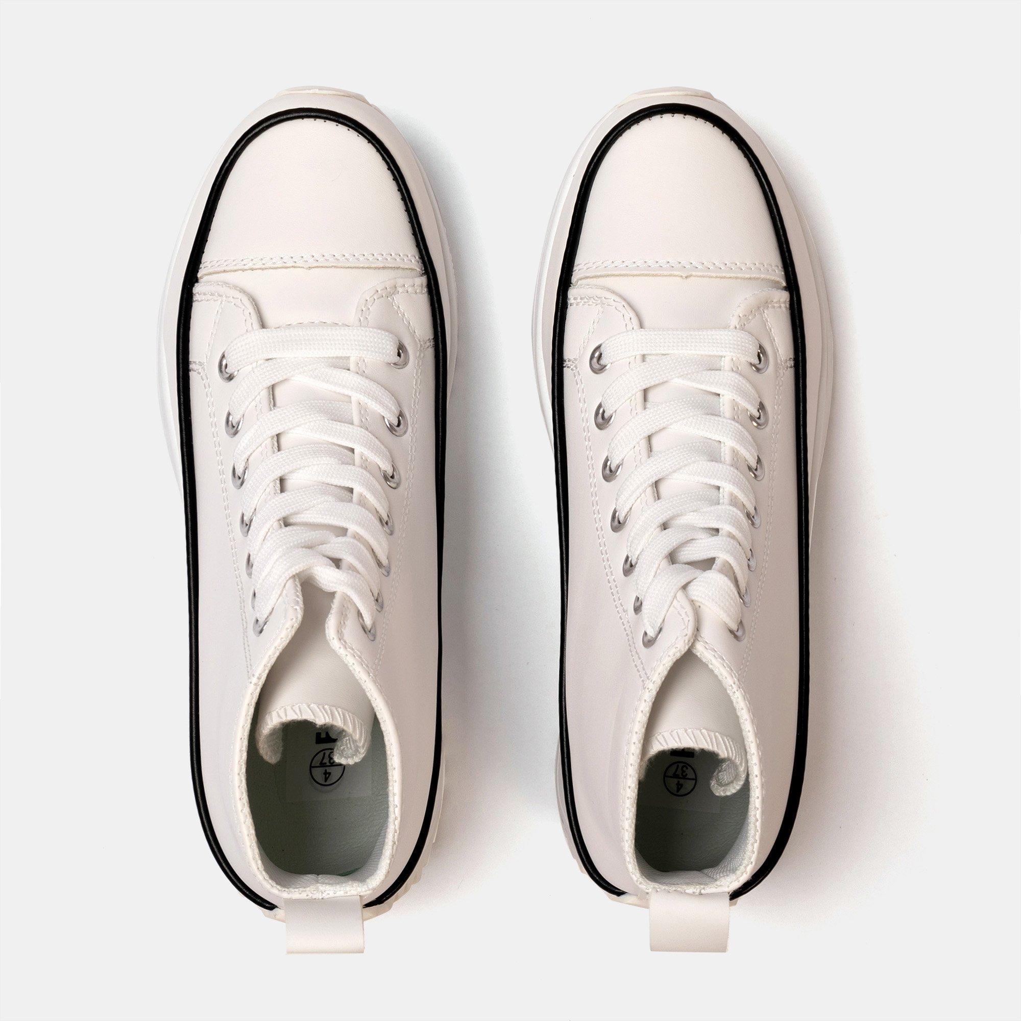 White - Firetrap - Platform Hi top Ladies Trainers - 5