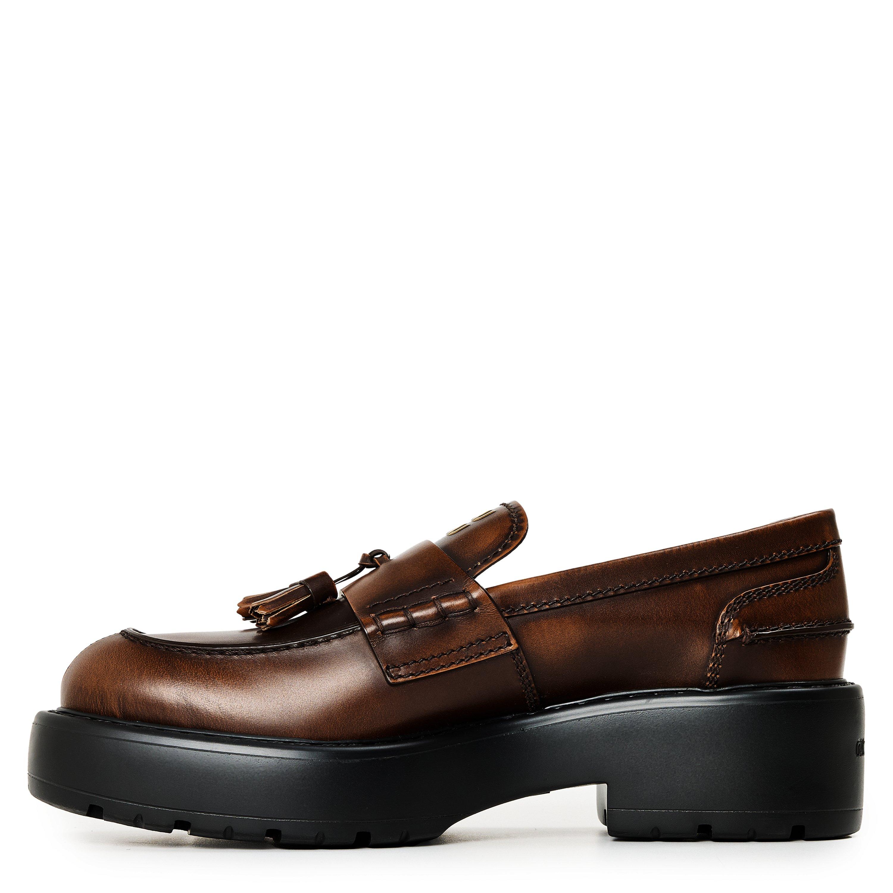 Bruciato - Miu Miu - Women's Boyfriend Tassel Leather Loafers - 2
