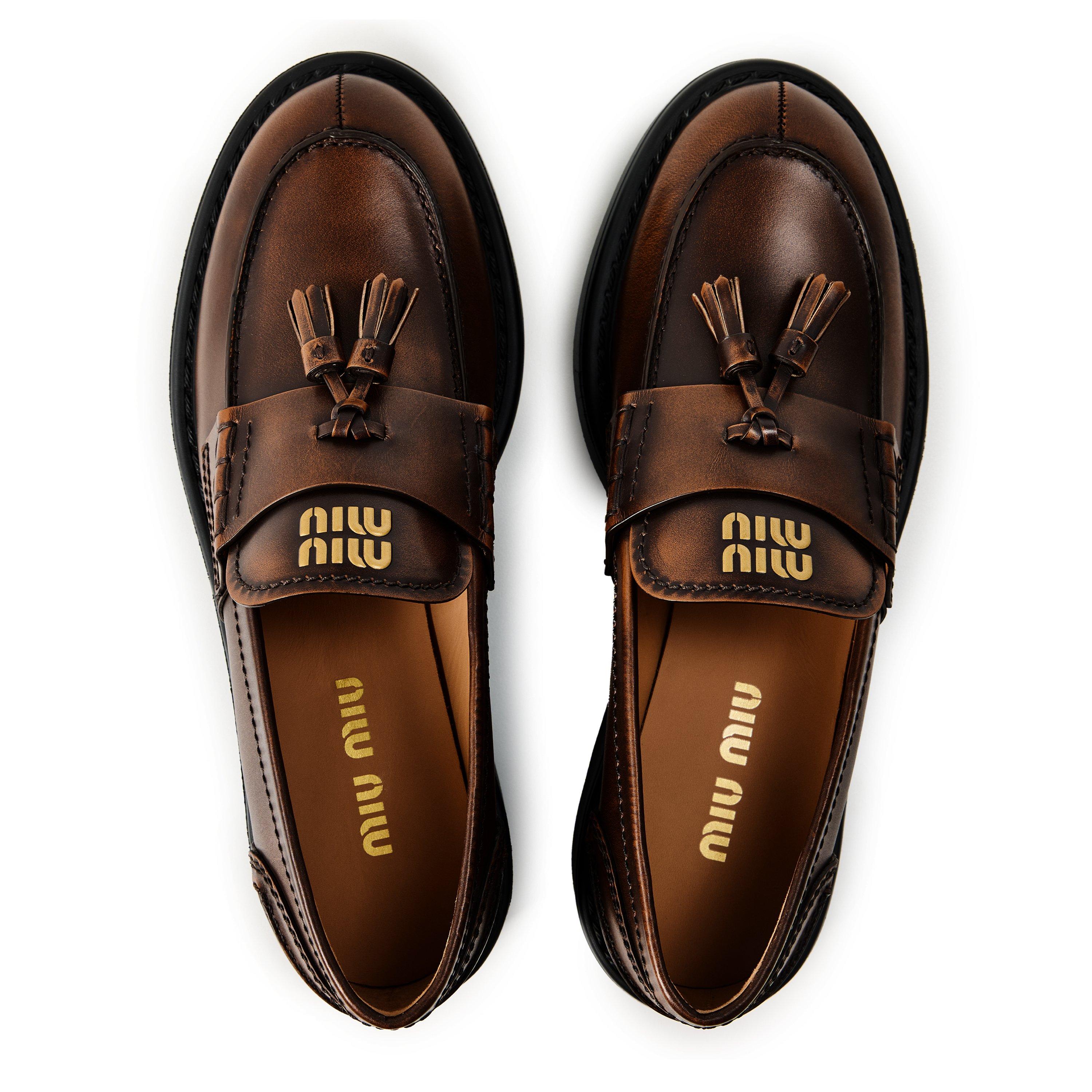 Bruciato - Miu Miu - Women's Boyfriend Tassel Leather Loafers - 4
