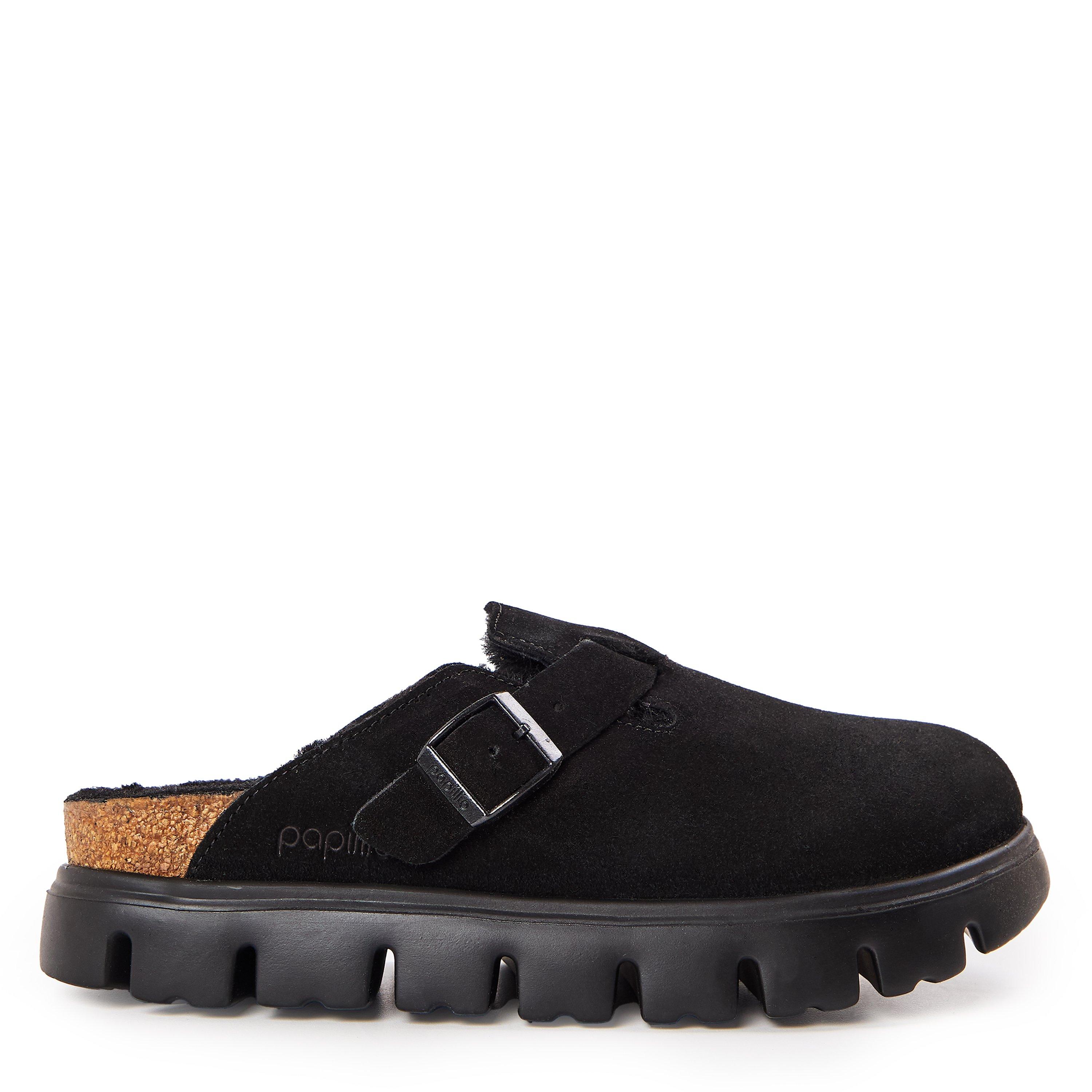 Birkenstock Women's Boston Chunky Supportive Footbed Adjustable Clogs - Shearlng Black - Size 4.5 (37)