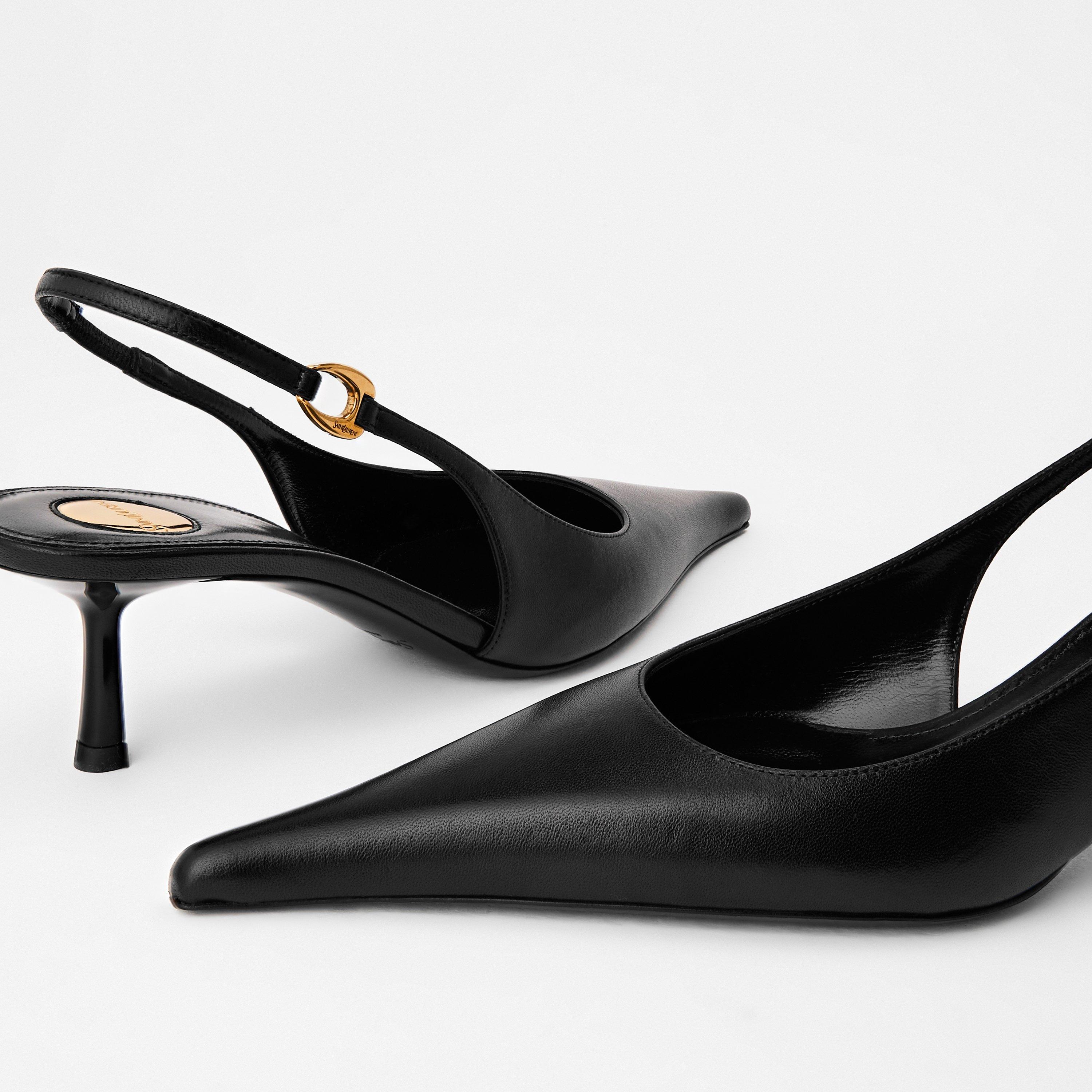 Black - Saint Laurent - Women's Slingbacks Shoe - 4