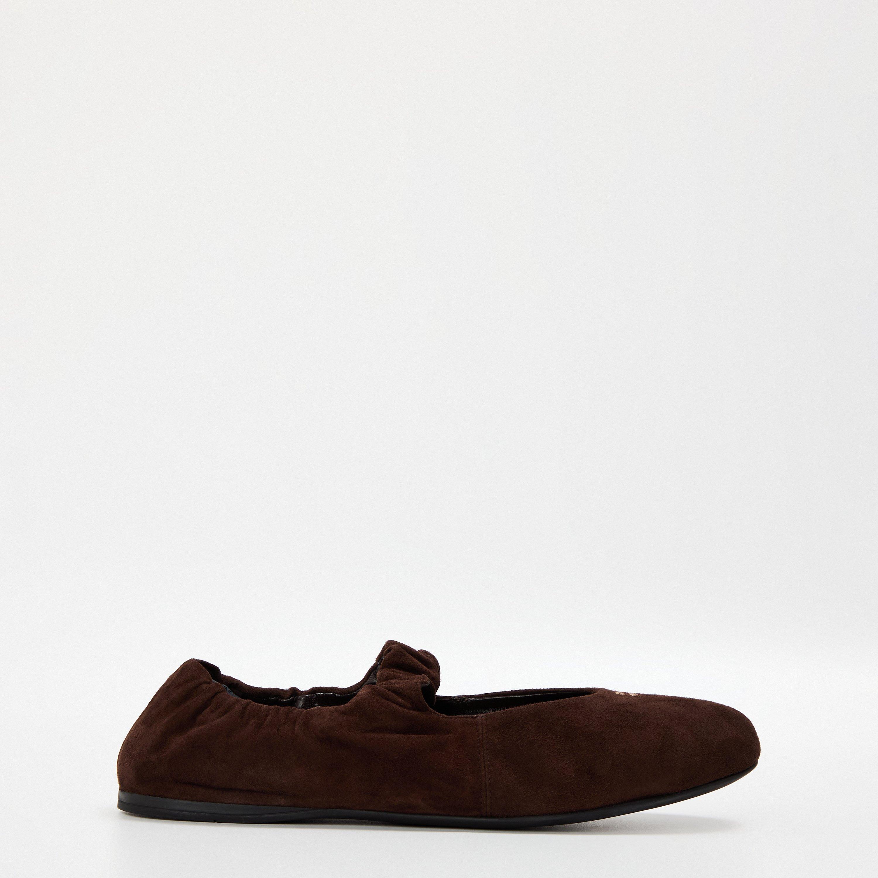 Miu Miu Ruches Ballerina Pumps - Moro - Size 4 (37)