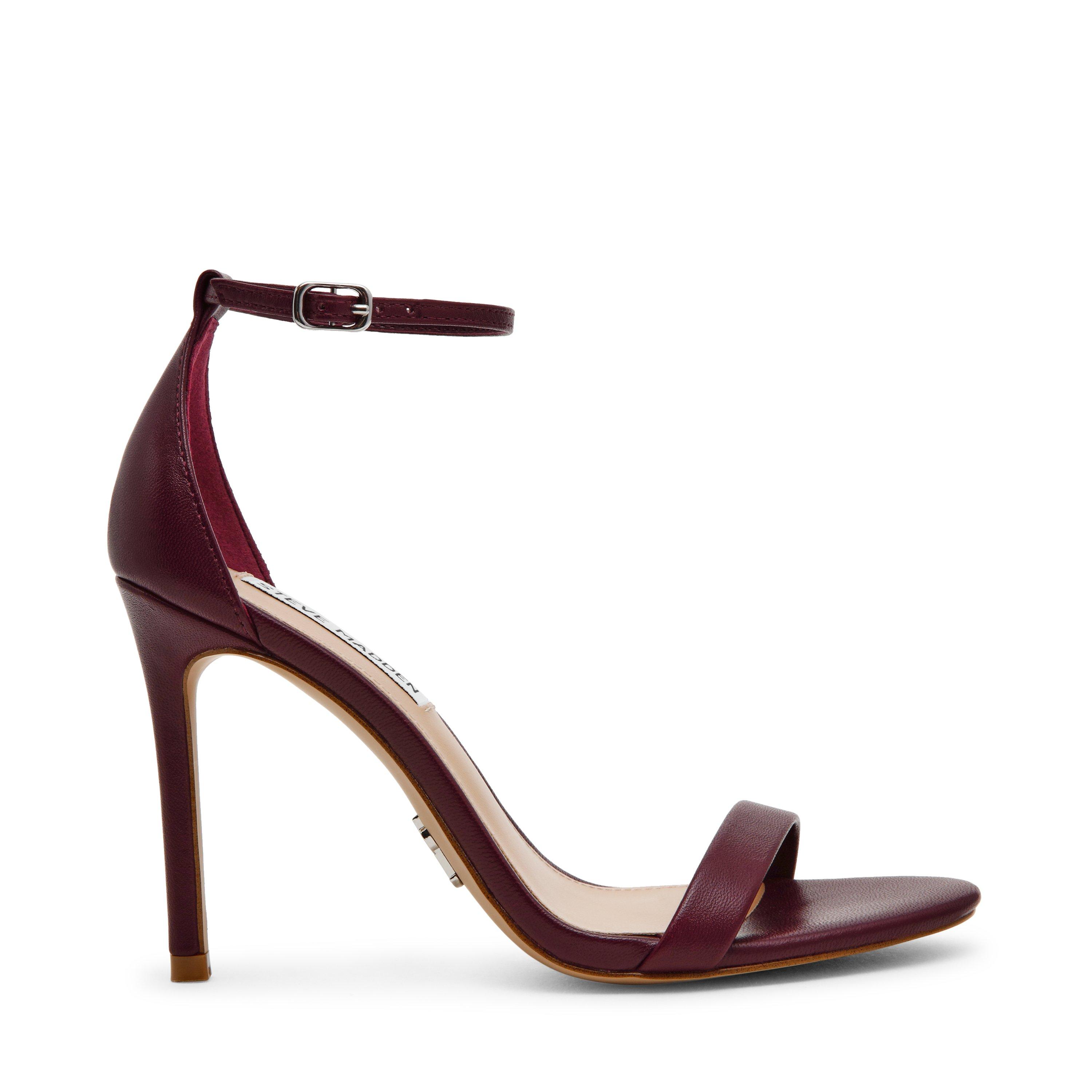 Drk Cherry - Steve Madden - Women's Tecy Strapping Balanced Heel Heeled Sandals - 1