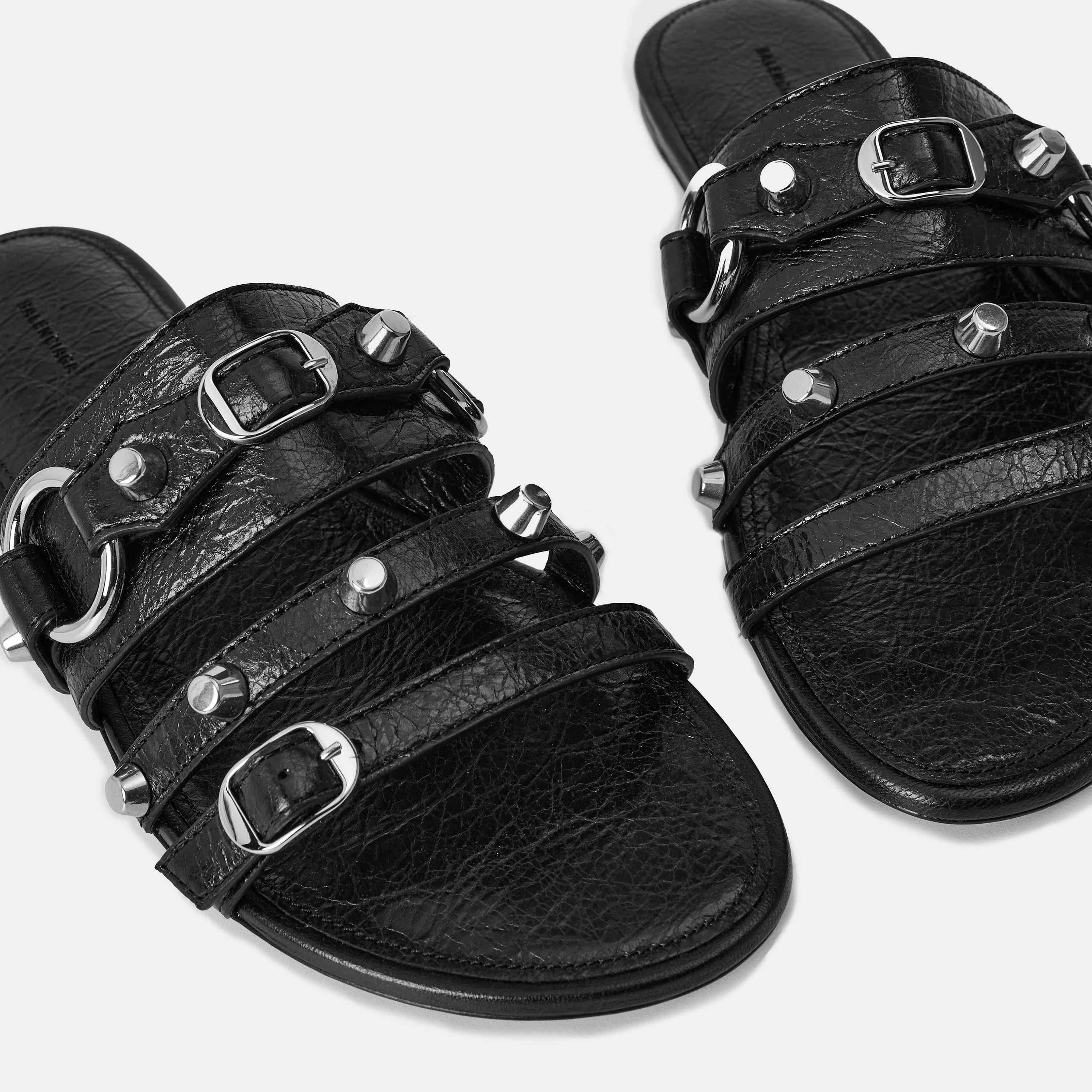 Black/Silver - Balenciaga - Women's Bal City Slide Flat Sandals - 4