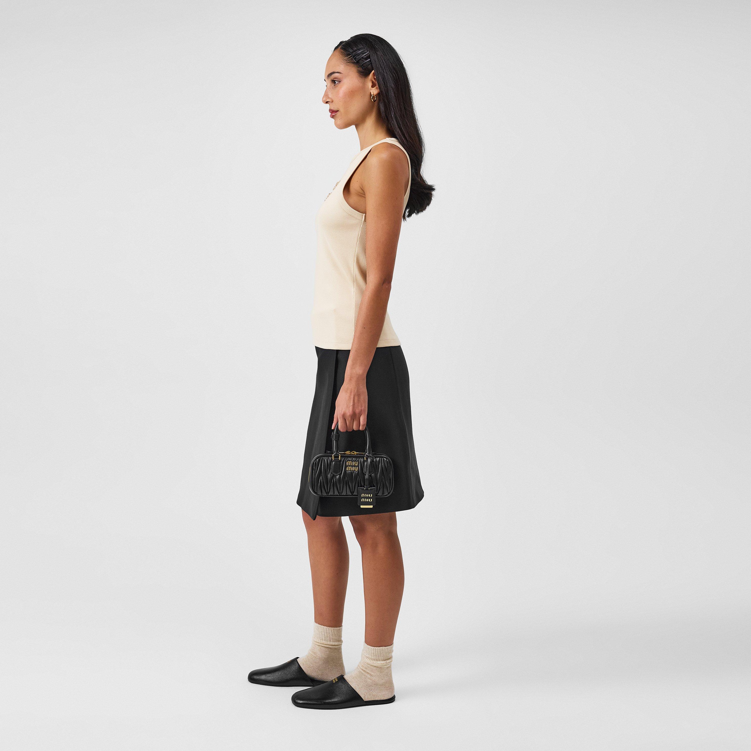 Black - Miu Miu - Women's Leather Open-Back Flat Mules - 6