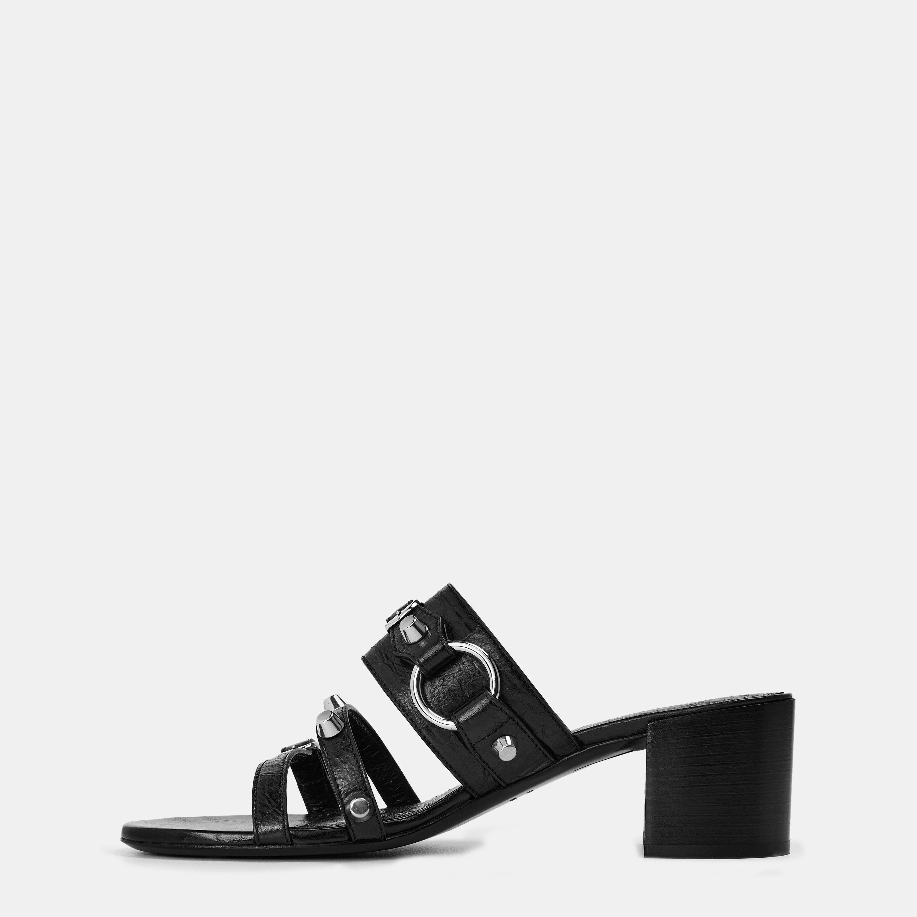 Black/Silver - Balenciaga - Women's City Heeled Sandals - 2