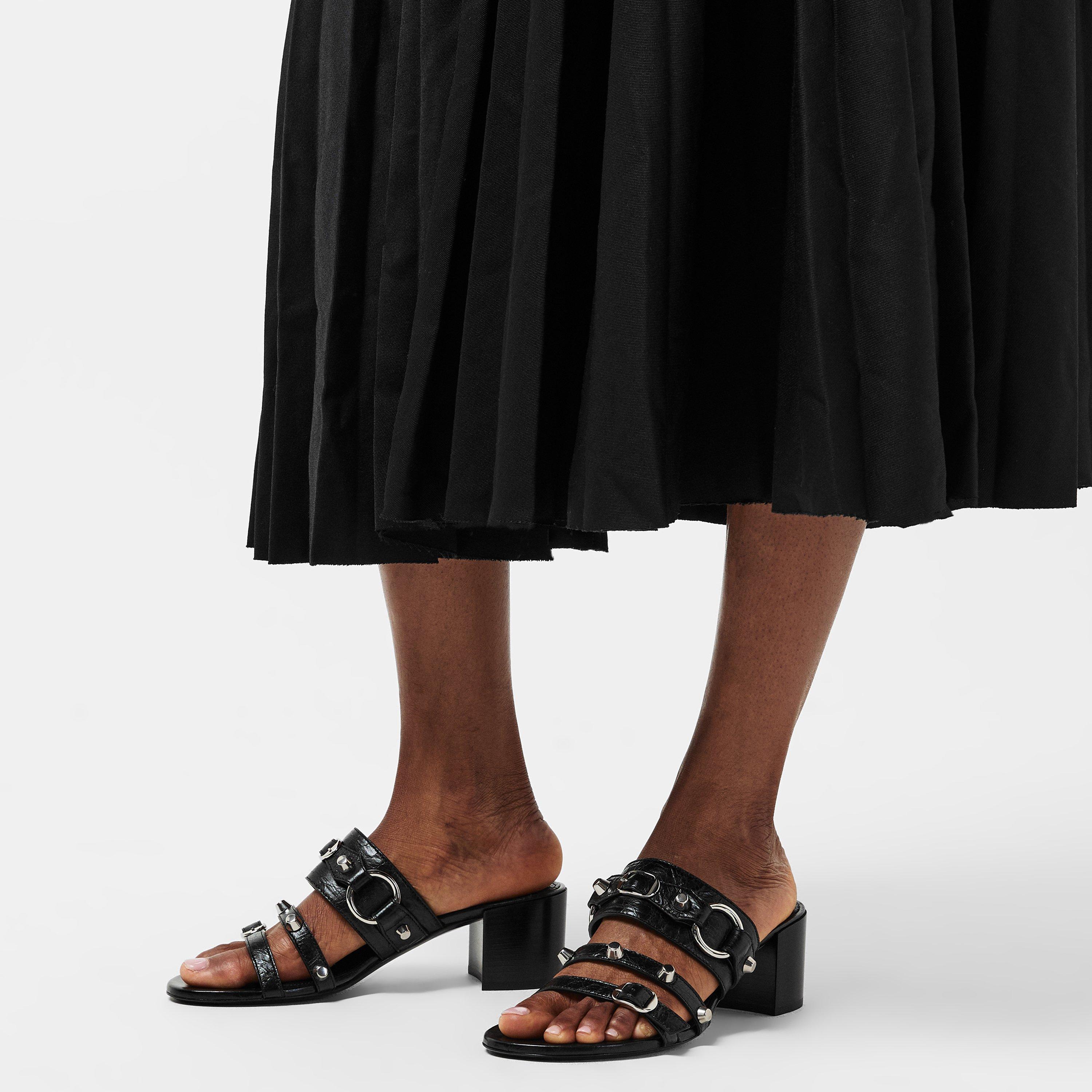 Black/Silver - Balenciaga - Women's City Heeled Sandals - 3