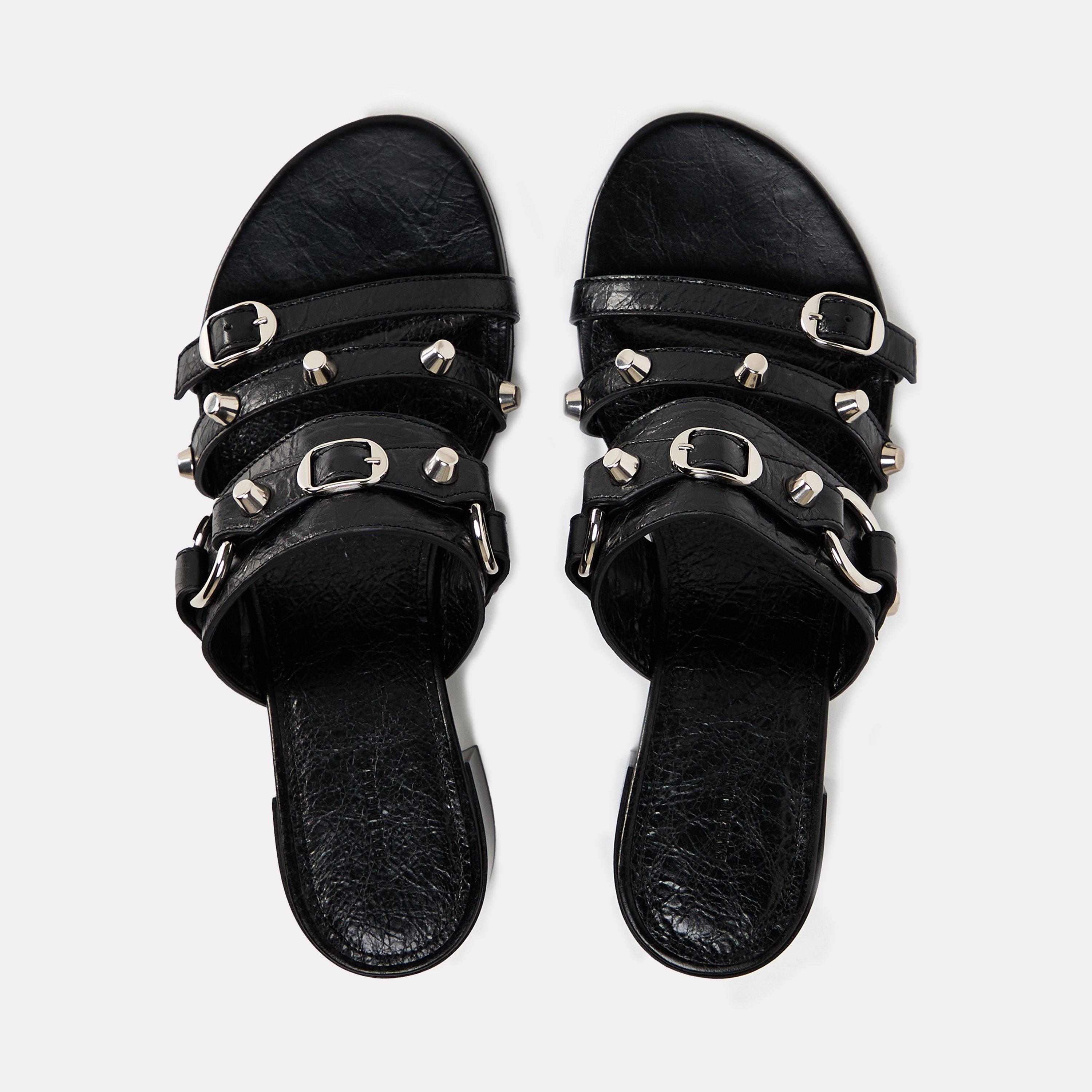 Black/Silver - Balenciaga - Women's City Heeled Sandals - 5