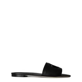 Dolce and Gabbana Women'S Minimalist Leather Bianca Sliders