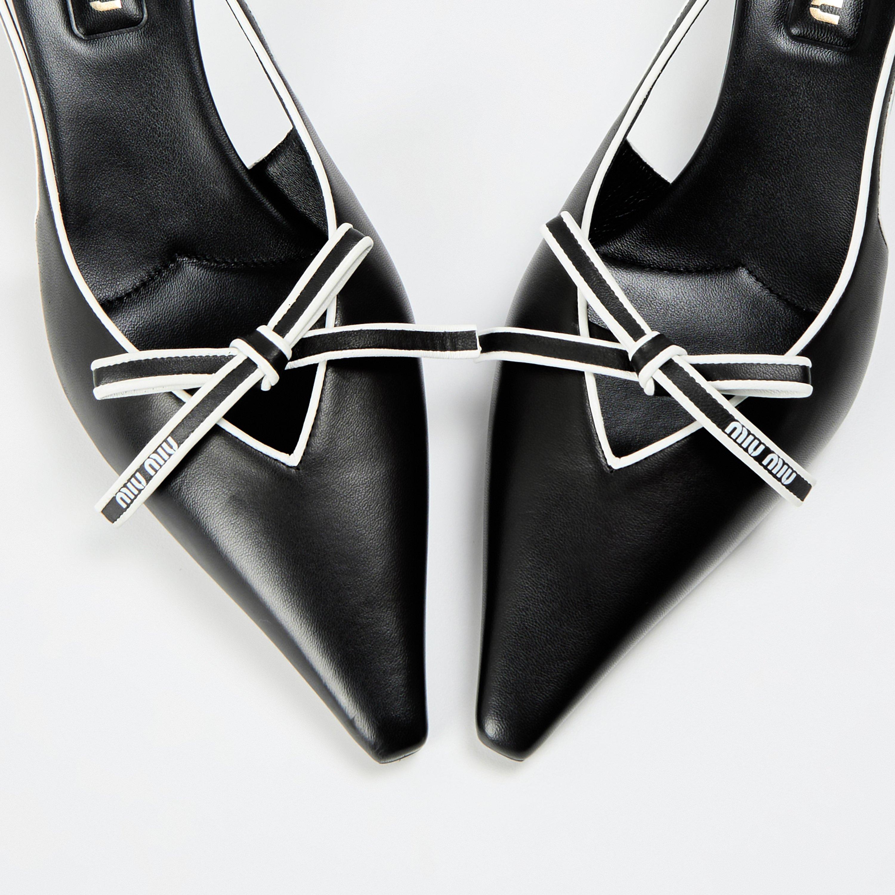 Nero Bianco - Miu Miu - Women's Bow Slingbacks - 4