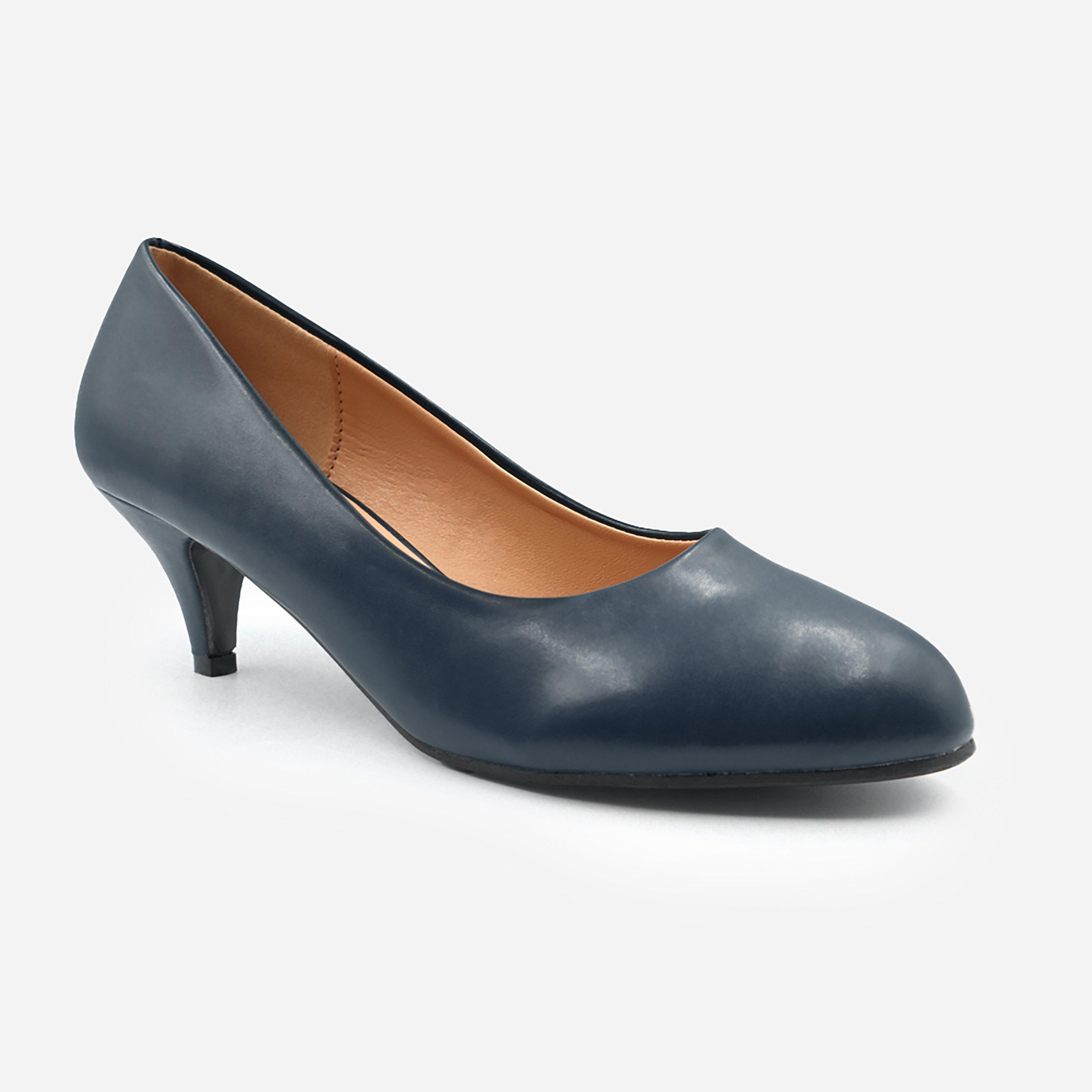 Blue - Wheres That From - Women's Block Heel Court Shoes - 1