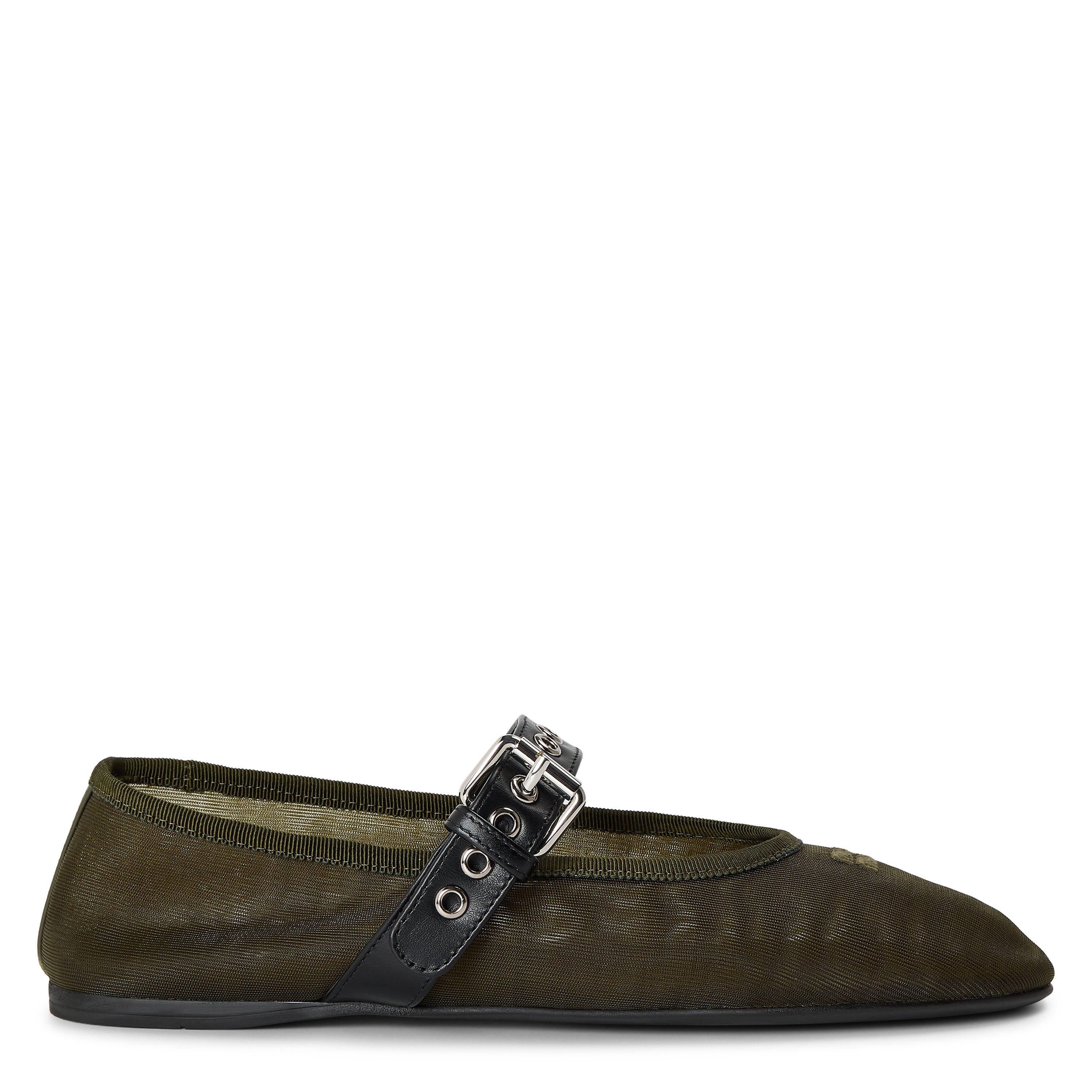 Olive - Miu Miu - Mesh fabric ballerinas - 1