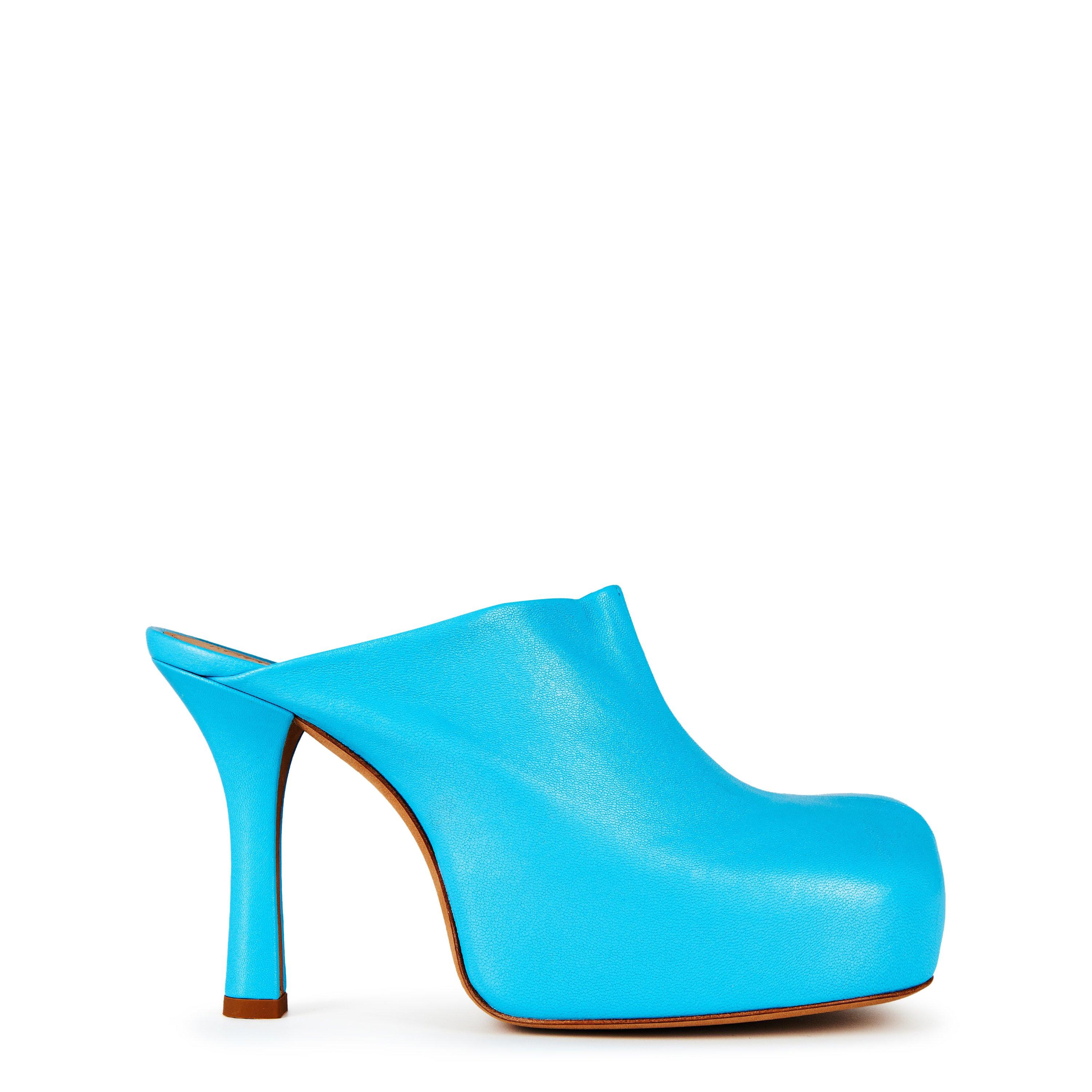 Bottega Veneta Bold Leather Mule - Sky Blue - Size 4.5 (37.5)