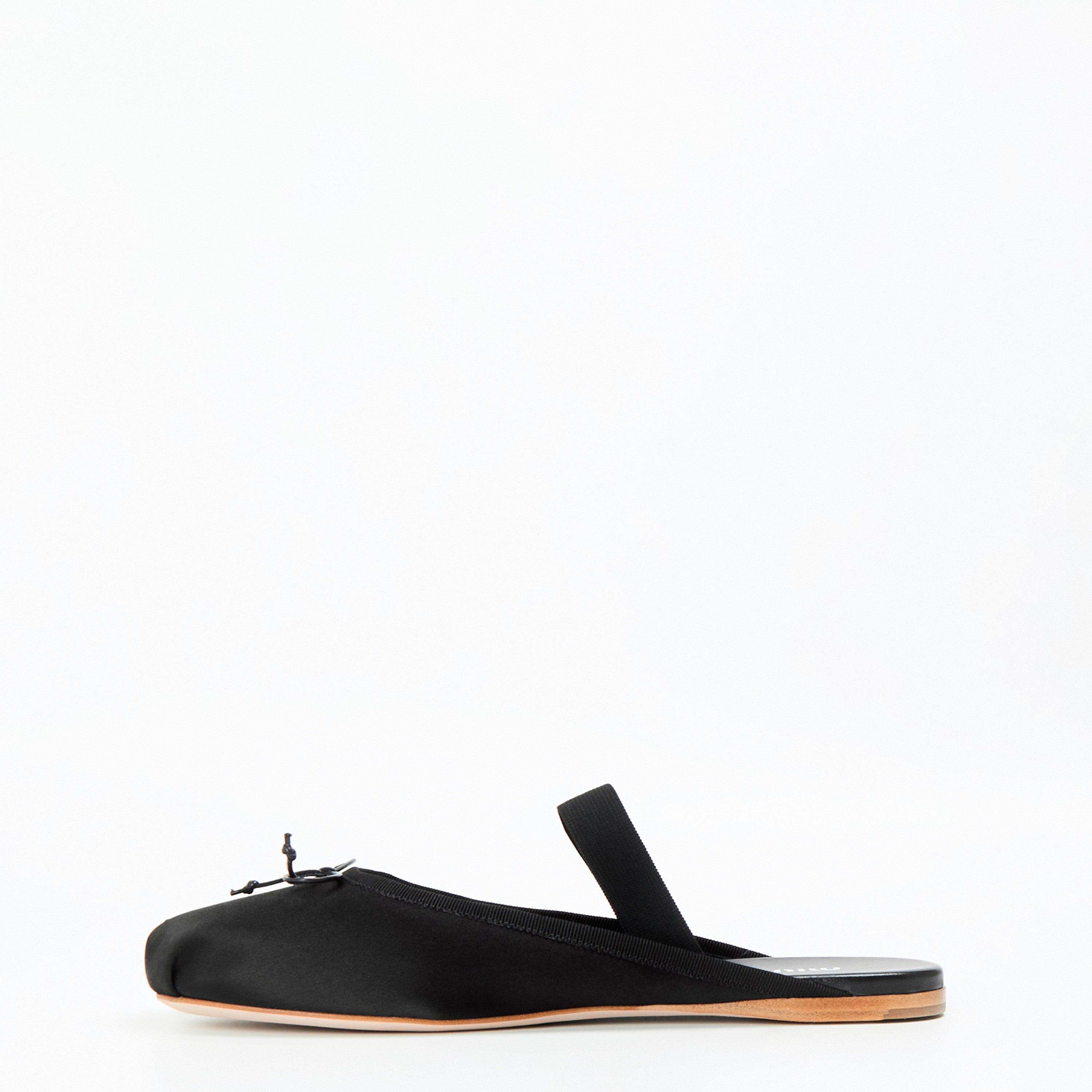 Nero Satin - Miu Miu - Women's Ballerina Flat Mules - 2