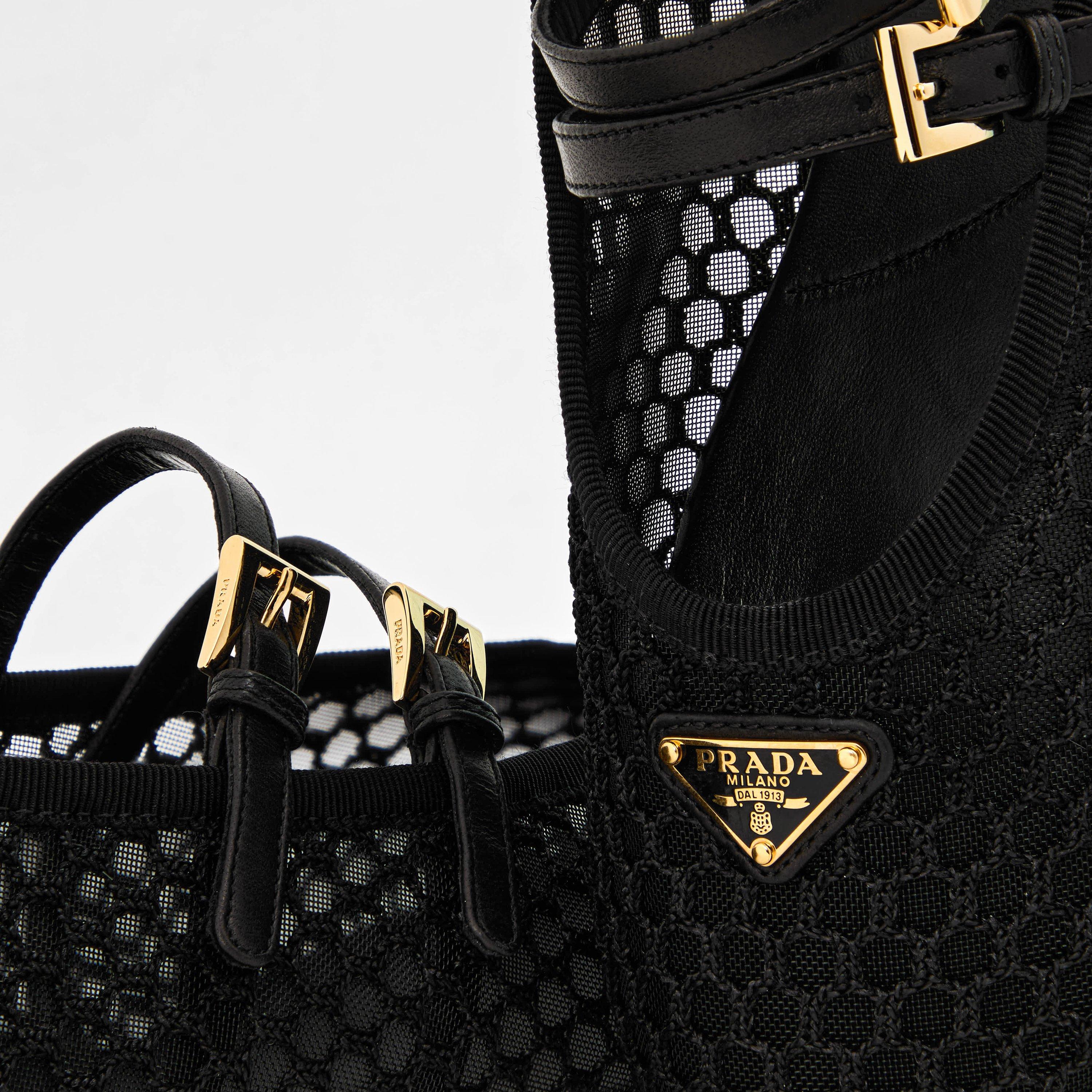 Nero - Prada - Mesh Fabric Ballerina Pumps - 3