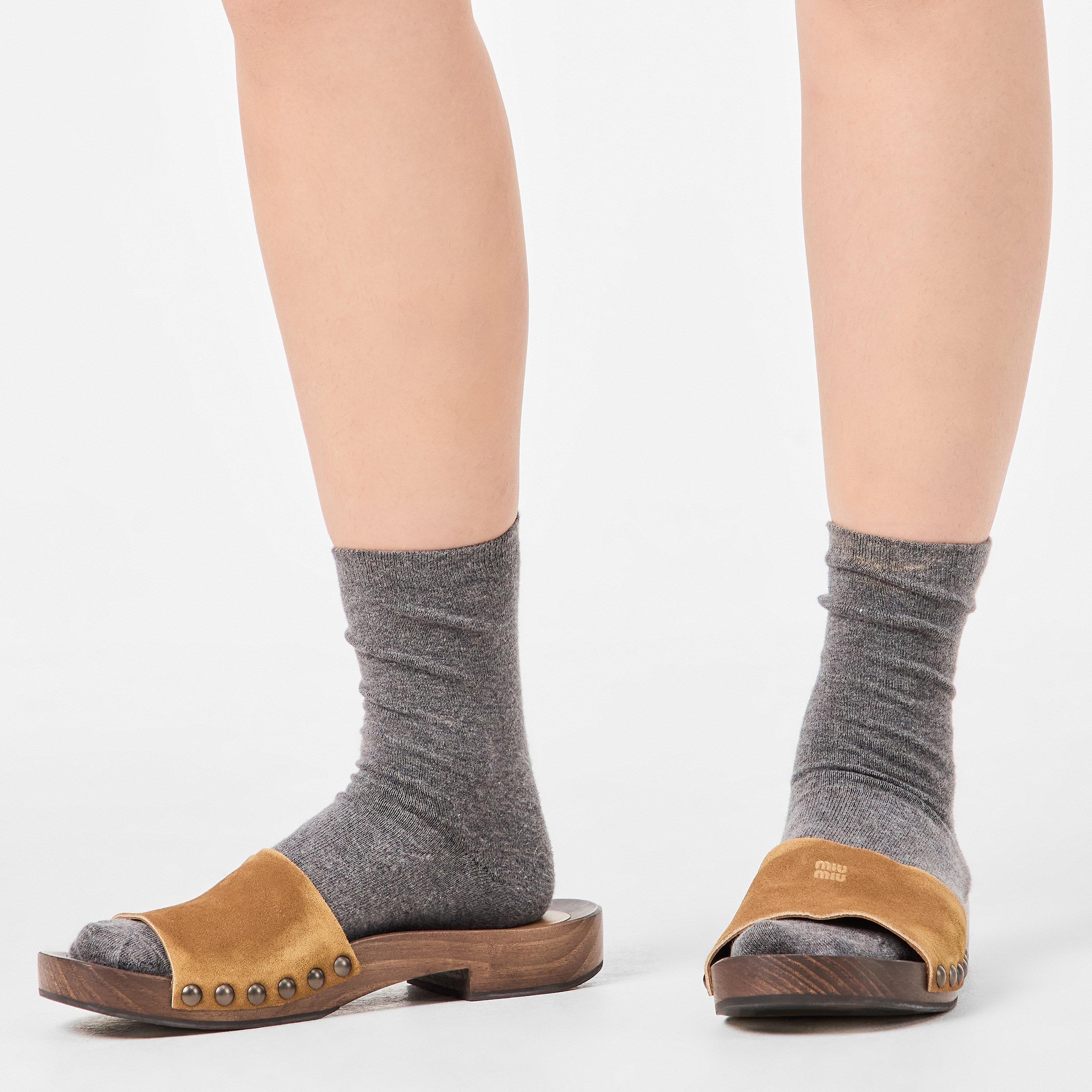 Cannella - Miu Miu - Women's High Platform Slip-On Clogs - 3