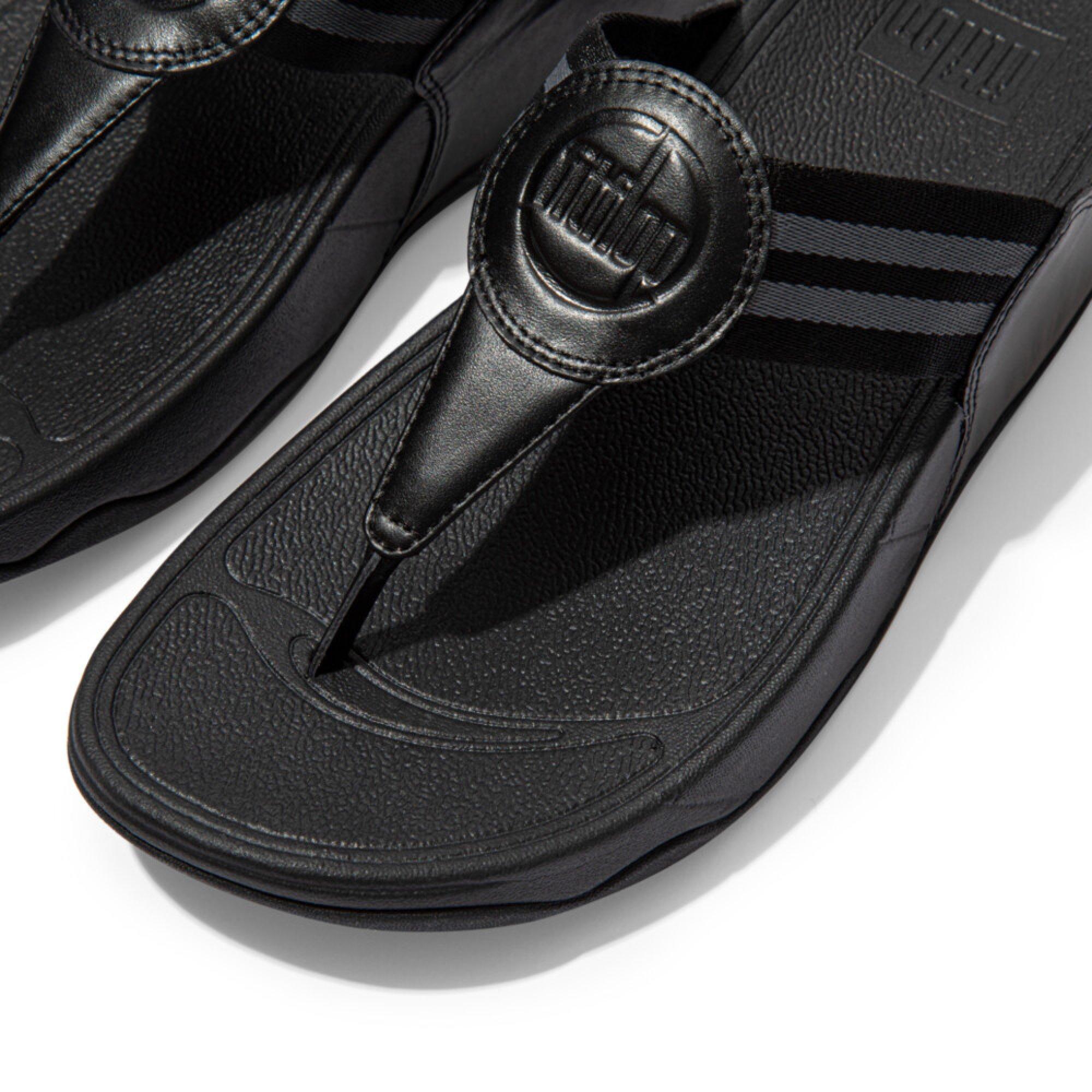 ALLEMAAL ZWART - FitFlop - Women's Walkstar Webbing Wide Fit Flatform Sandal - 3