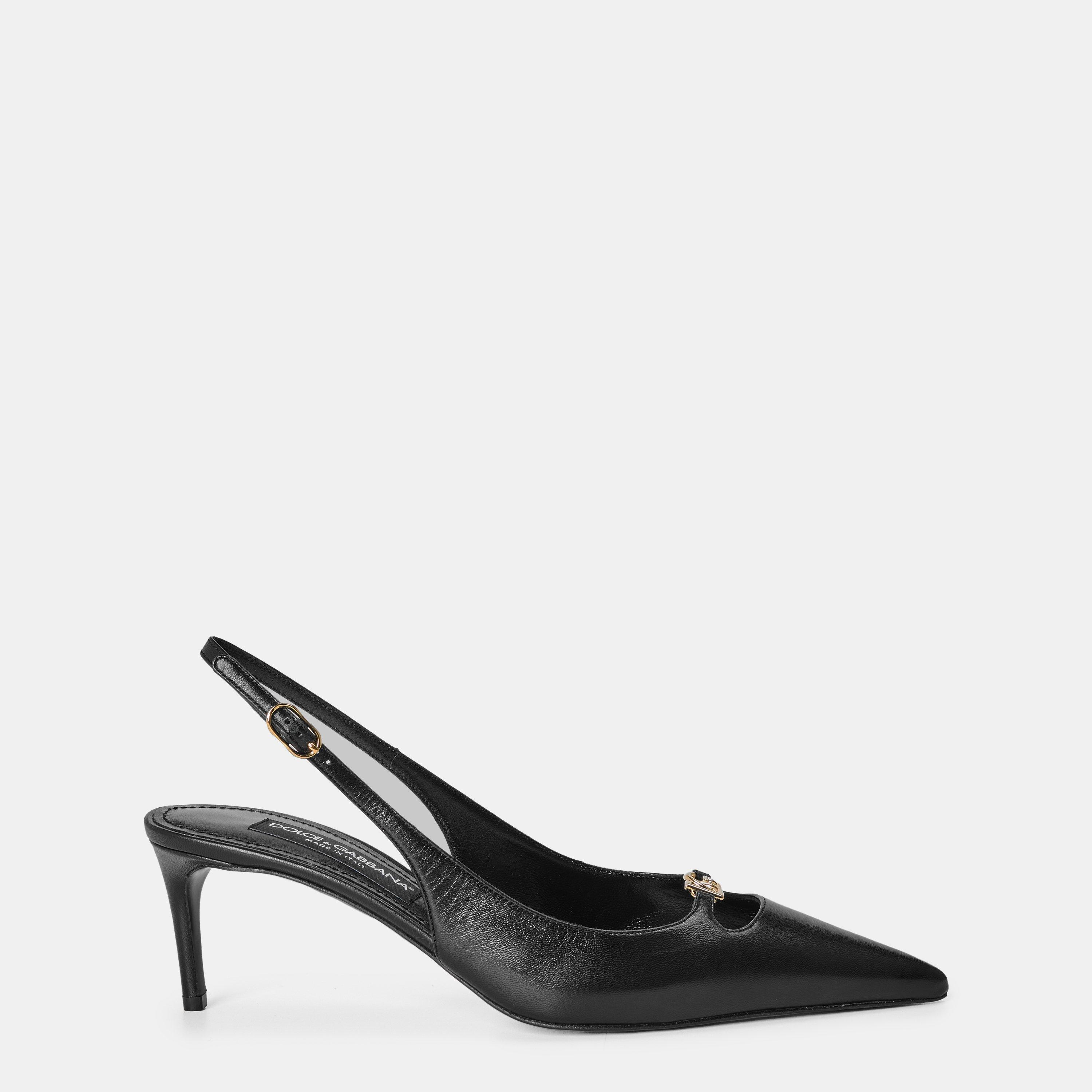 Dolce and Gabbana Women's Slingbacks Shoe - Black - Size 4 (37)