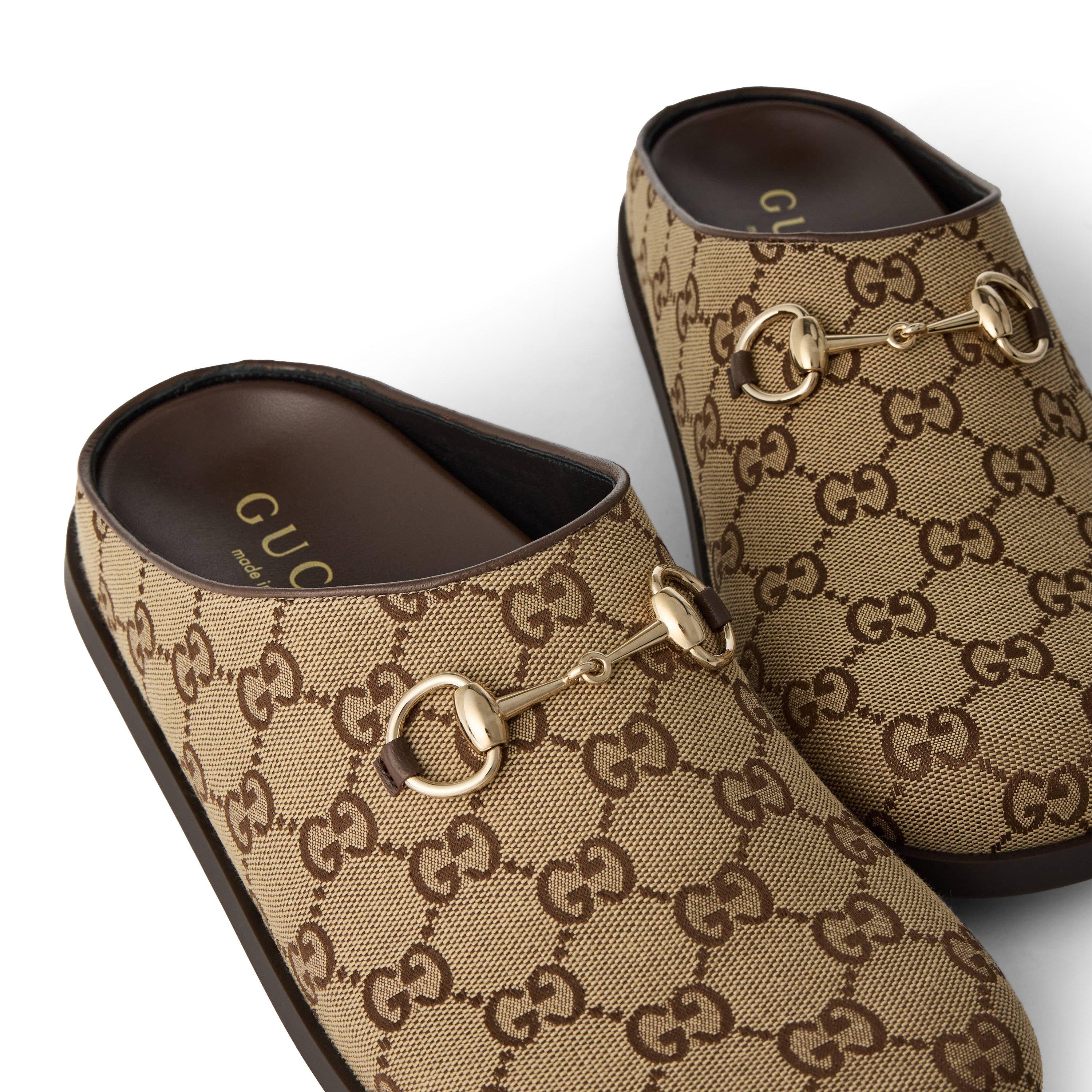 Camel Eboly - Gucci - Women's Horsebit Padded Flat Mules - 3