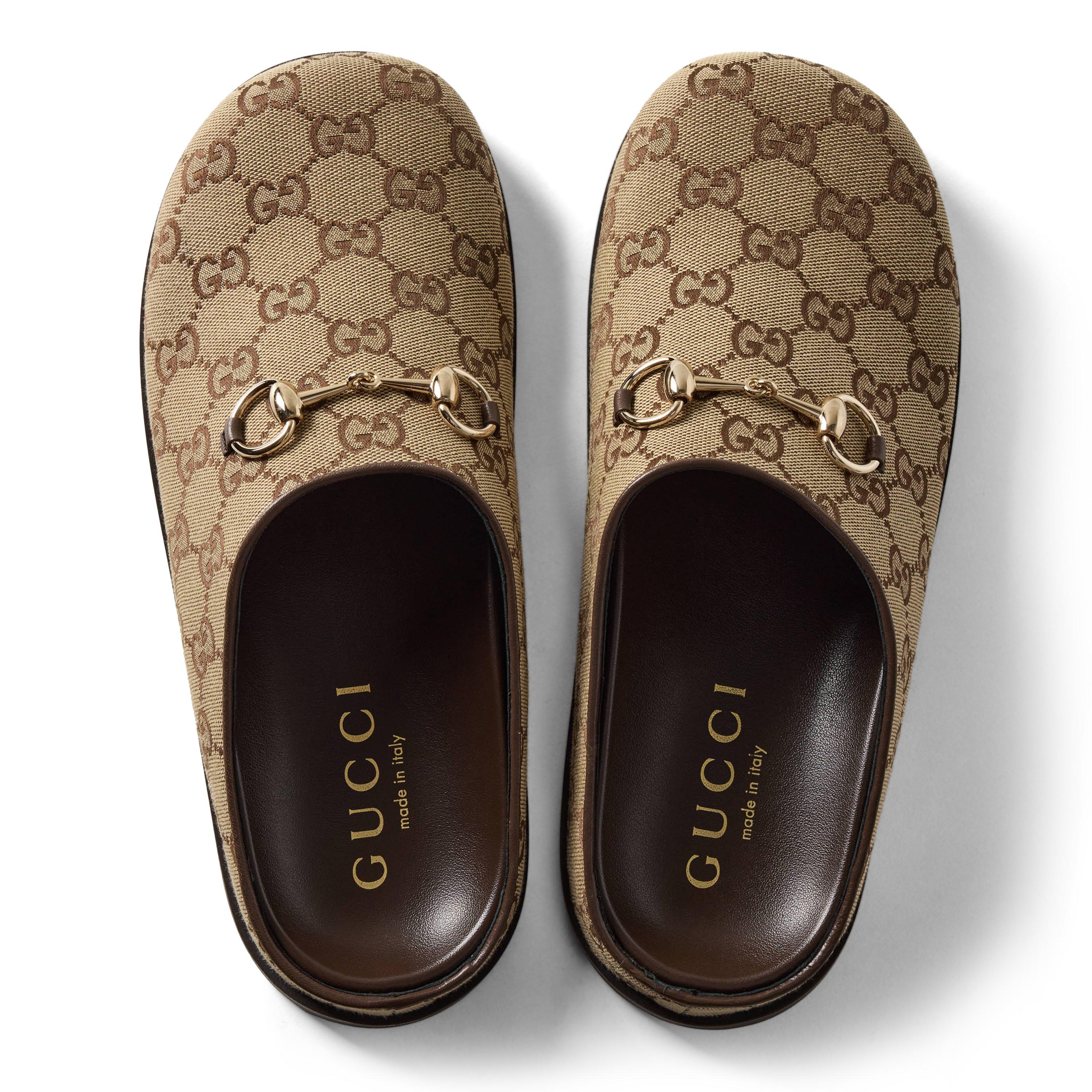 Camel Eboly - Gucci - Women's Horsebit Padded Flat Mules - 4