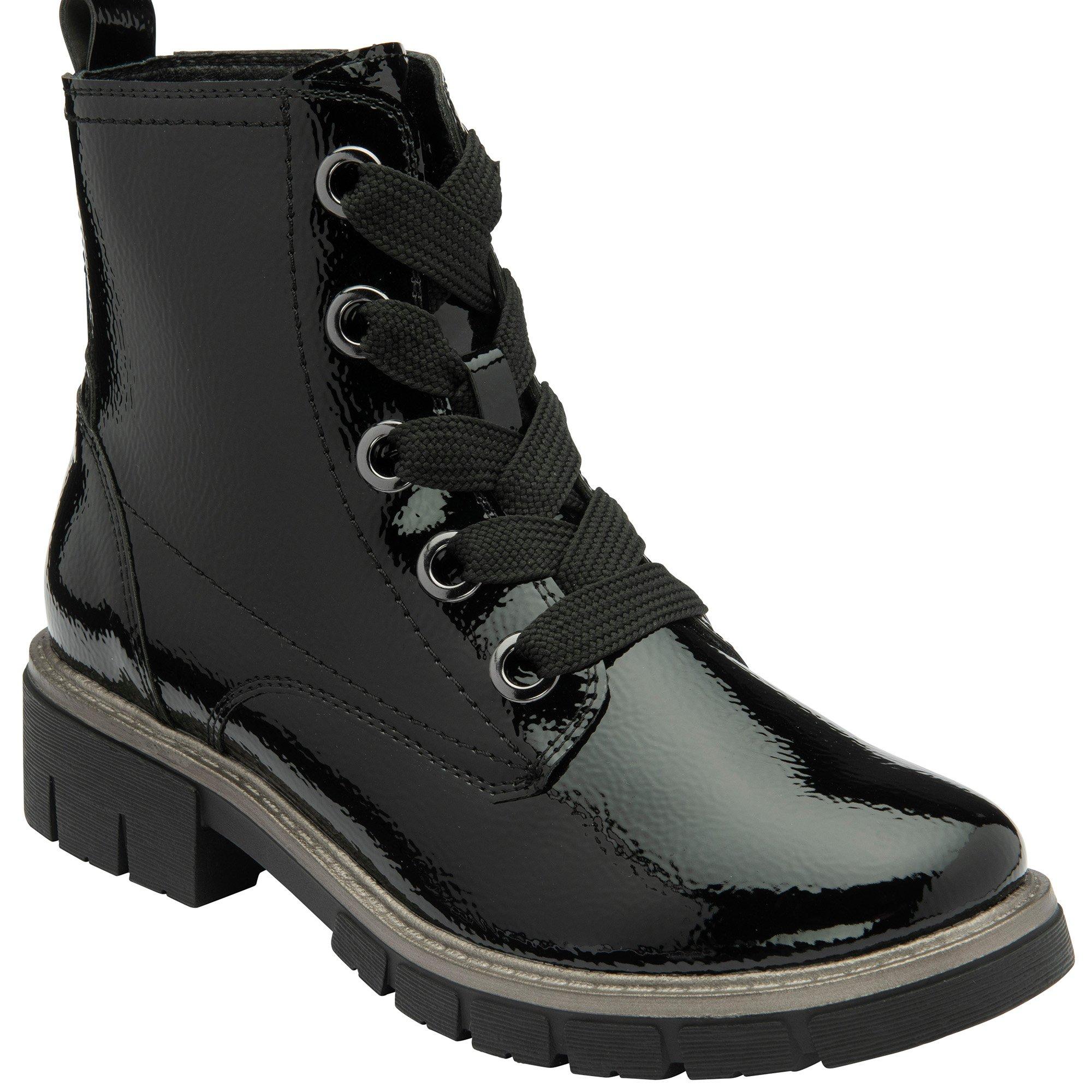 Black Patent - Lotus Shoes - Jojo Patent Ankle Boots - 1