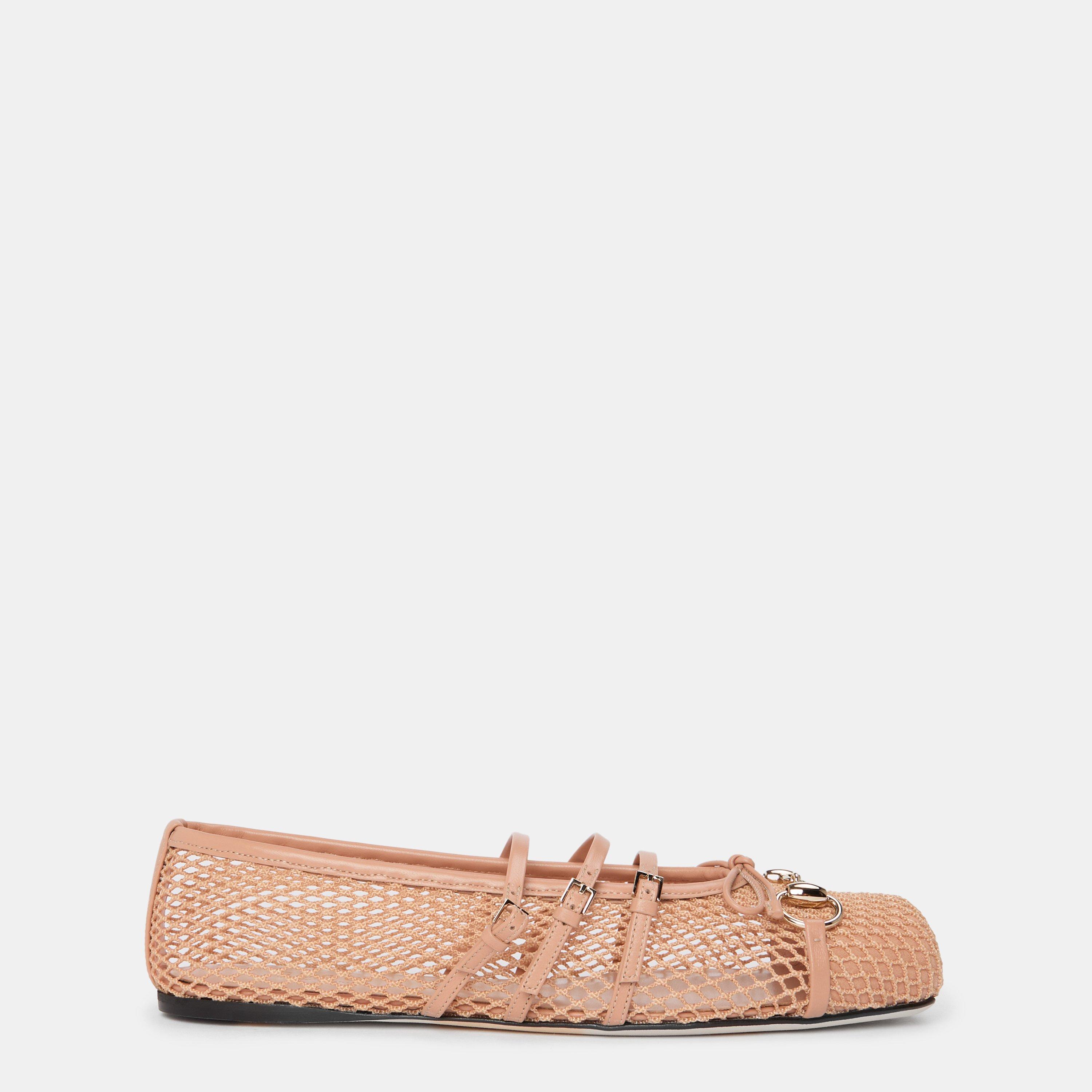 Dusty Rose - Gucci - Women's Horsebt Ballet Pumps - 1