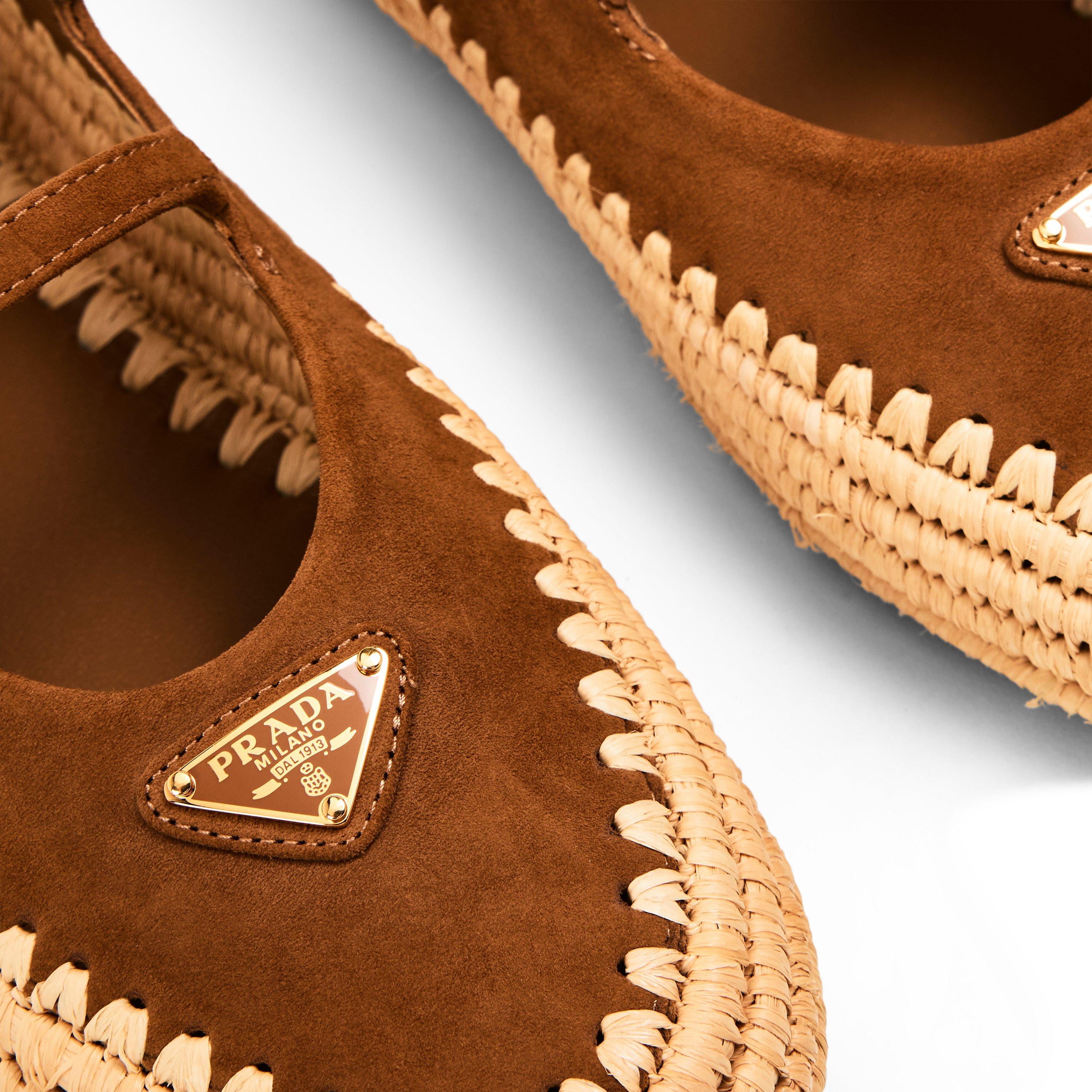 Cannella - Prada - Prada Nappa leather and raffia ballerinas - 3