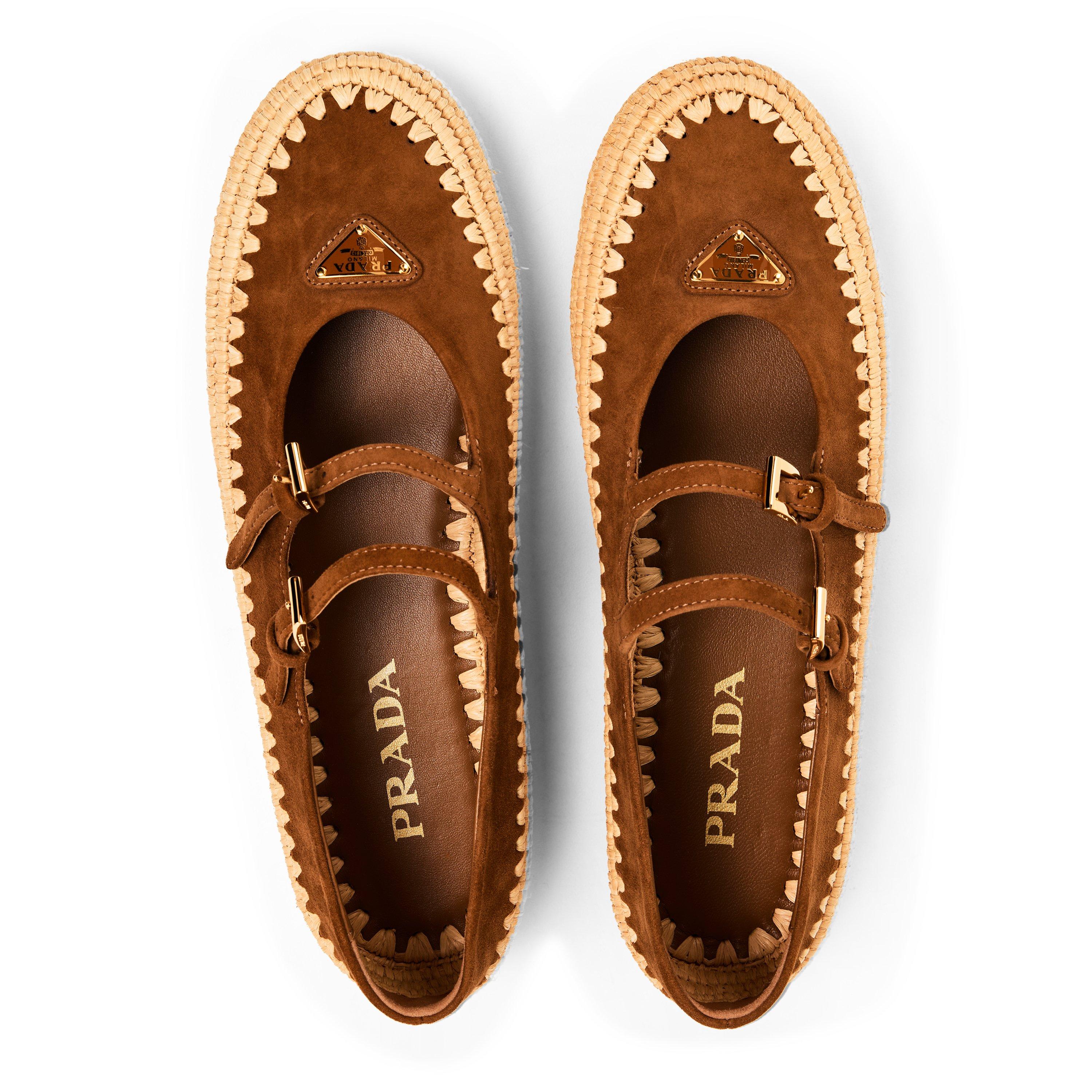 Cannella - Prada - Prada Nappa leather and raffia ballerinas - 4