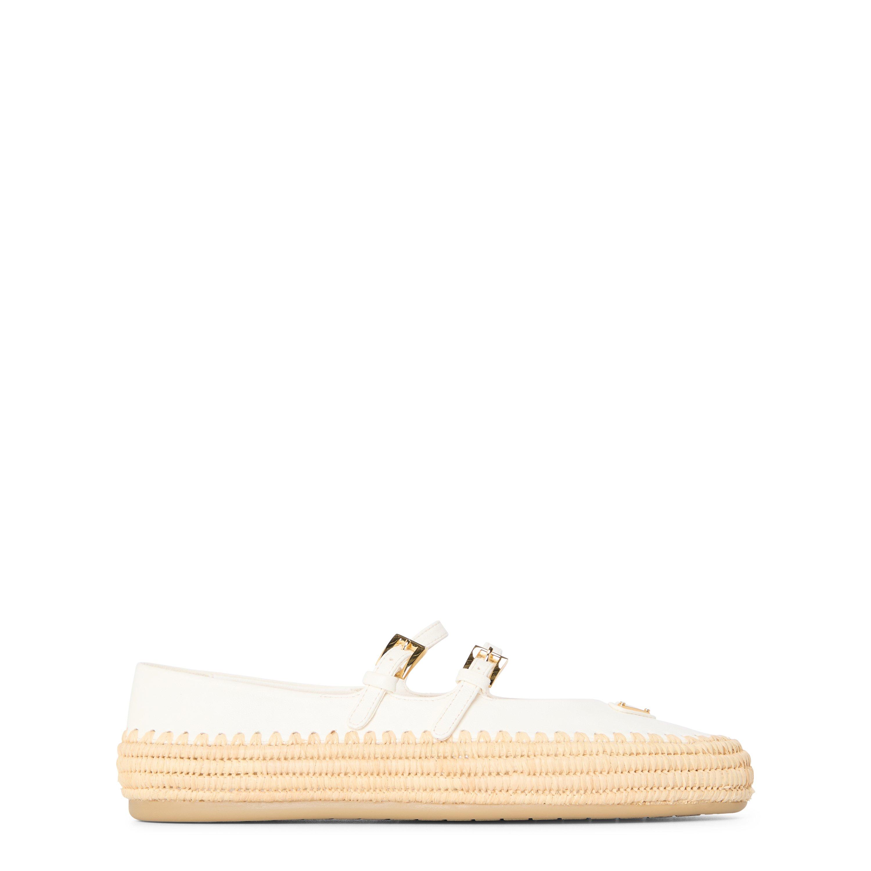 Prada Prada Nappa leather and raffia ballerinas - Avorio - Size 6 (39)