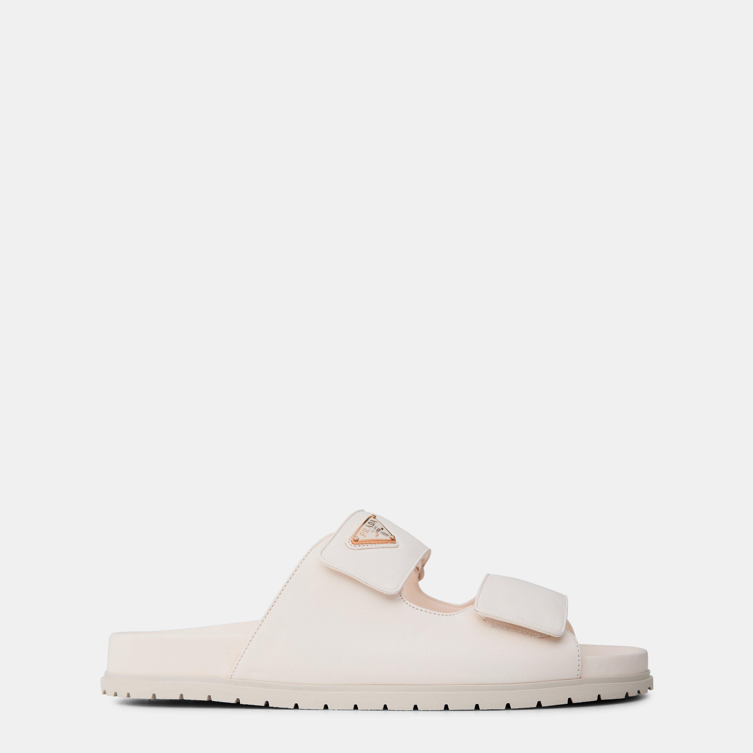 Bianco - Prada - Leather Strap Sandals - 1
