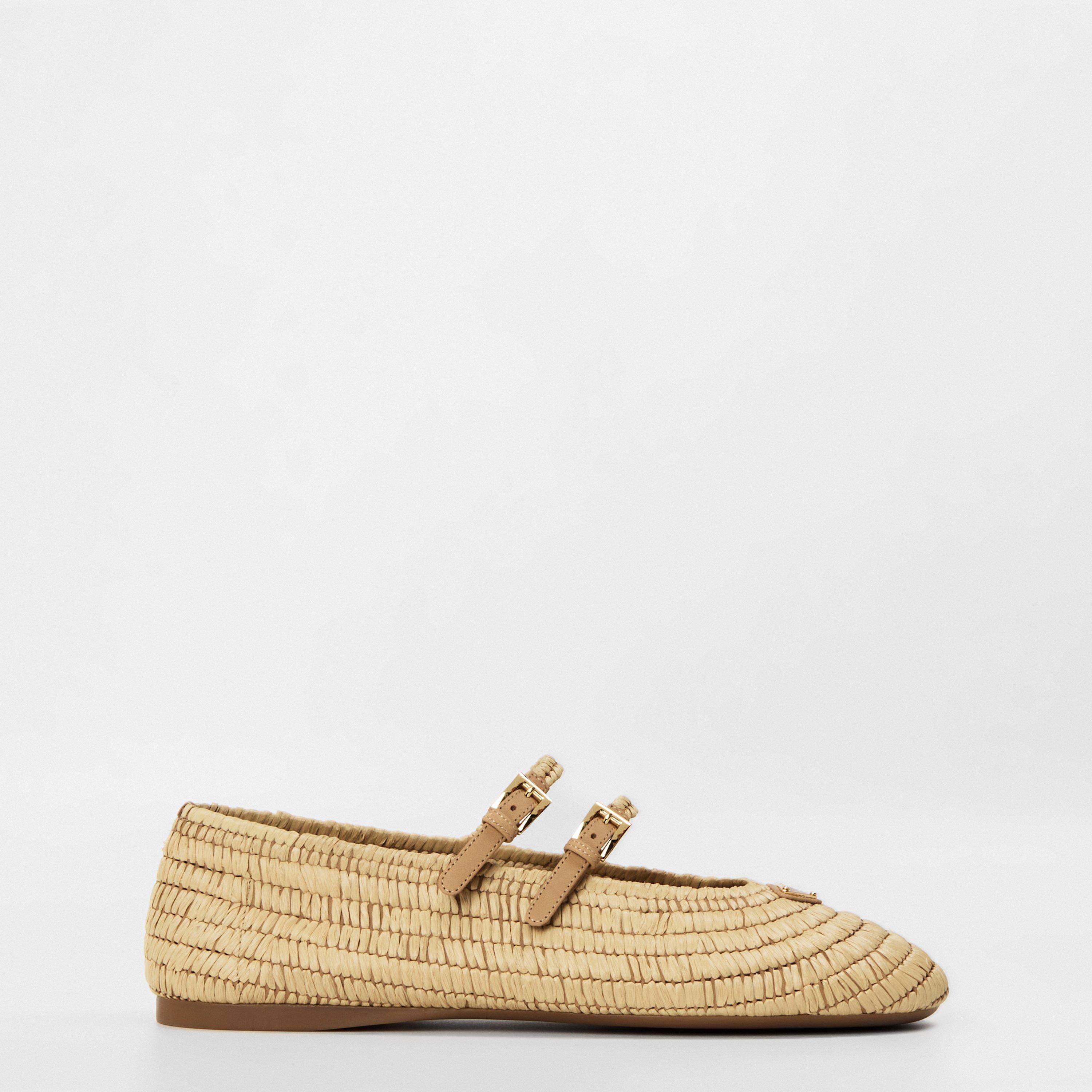 Naturale - Prada - Women's Rafia Woven Ballet Pumps - 1