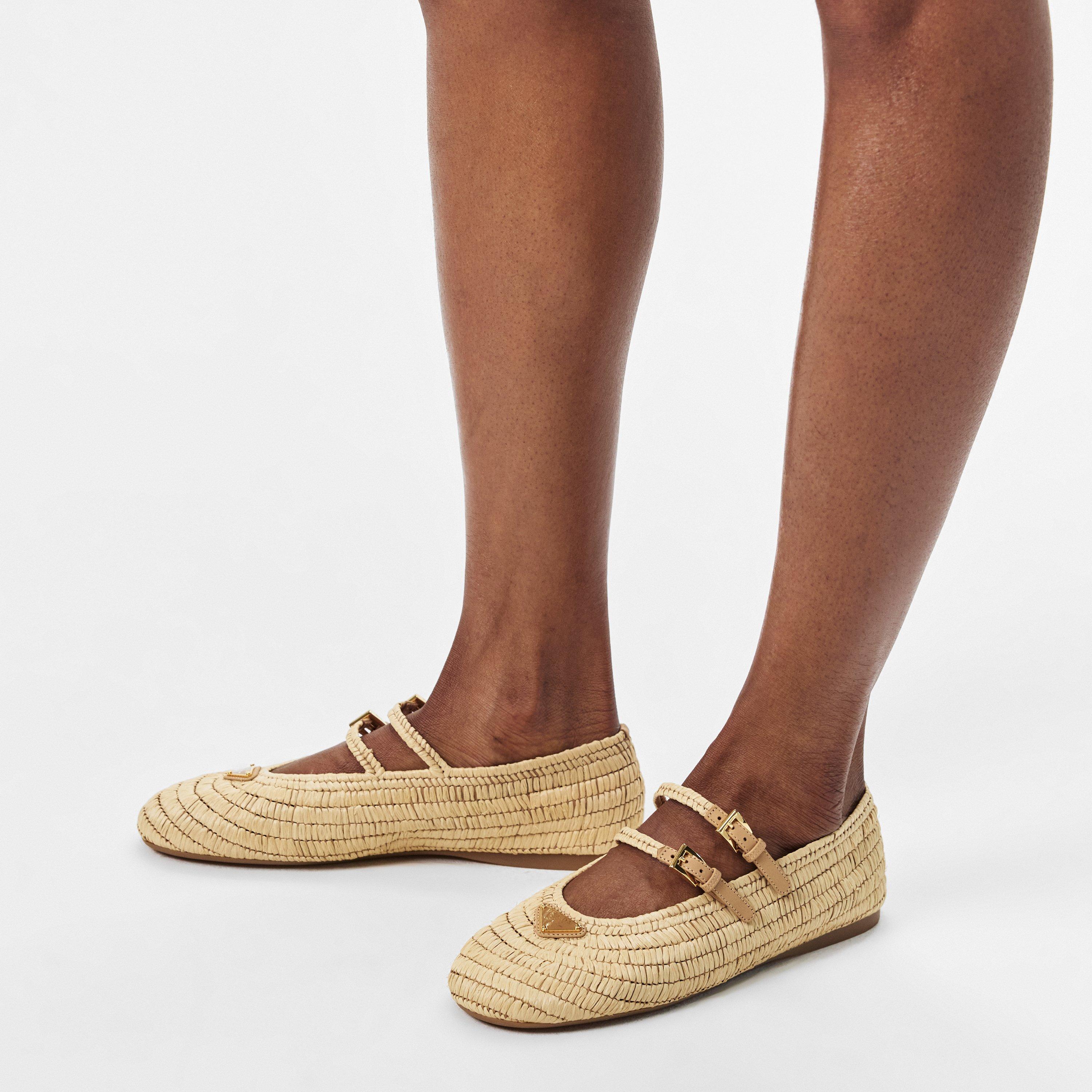 Naturale - Prada - Women's Rafia Ballet Pumps - 3