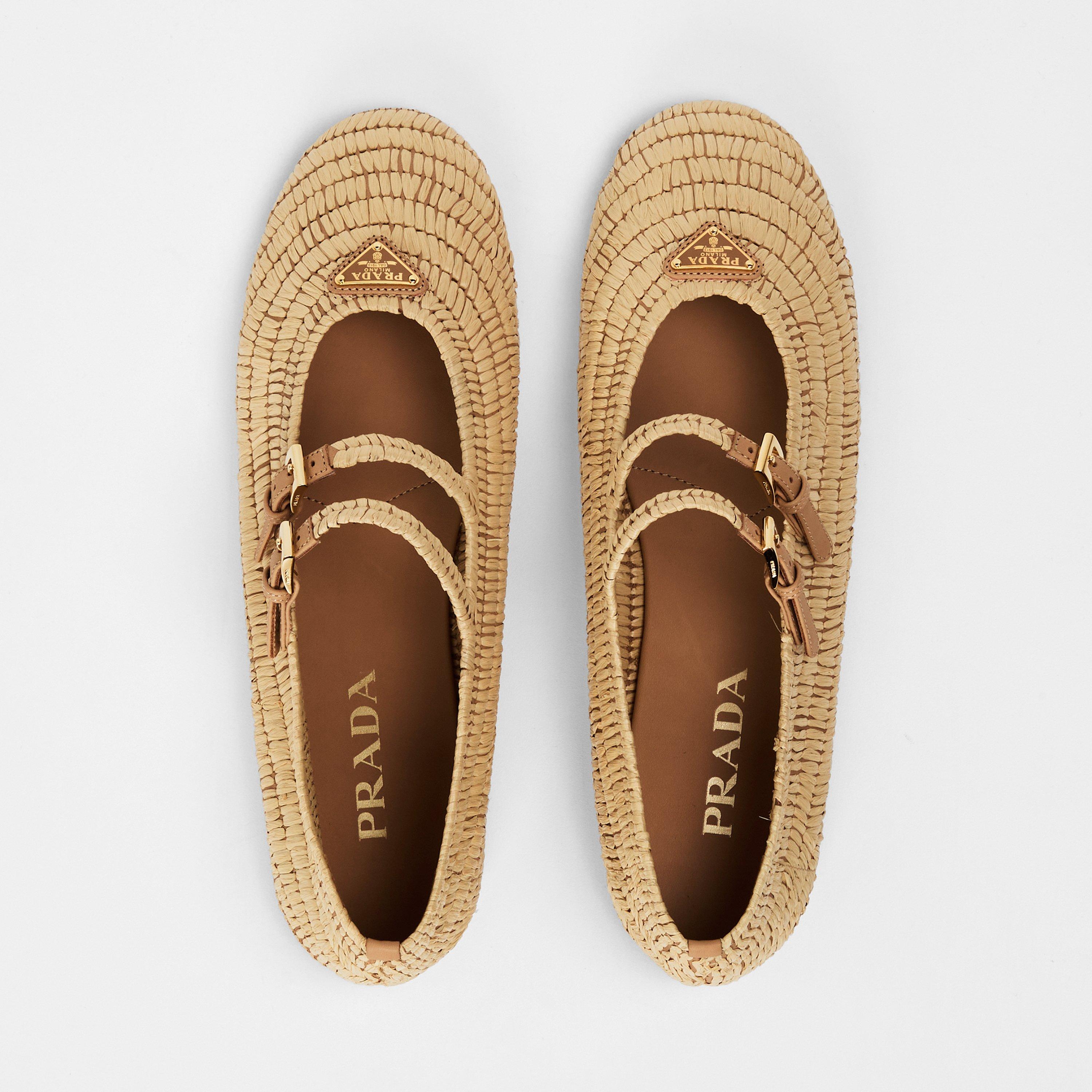Naturale - Prada - Women's Rafia Ballet Pumps - 5