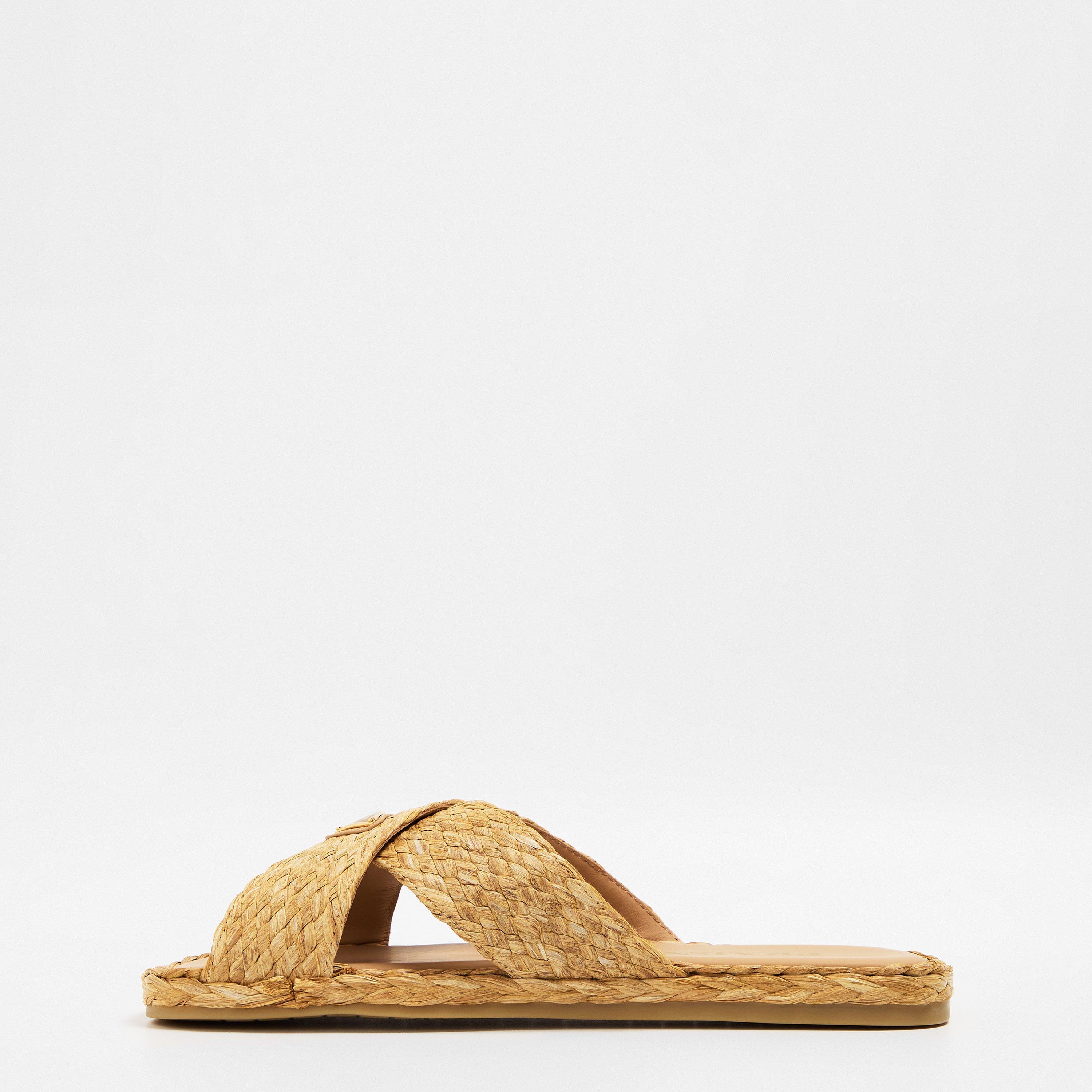 Naturale - Prada - Crisscross Raffia Slides - 2