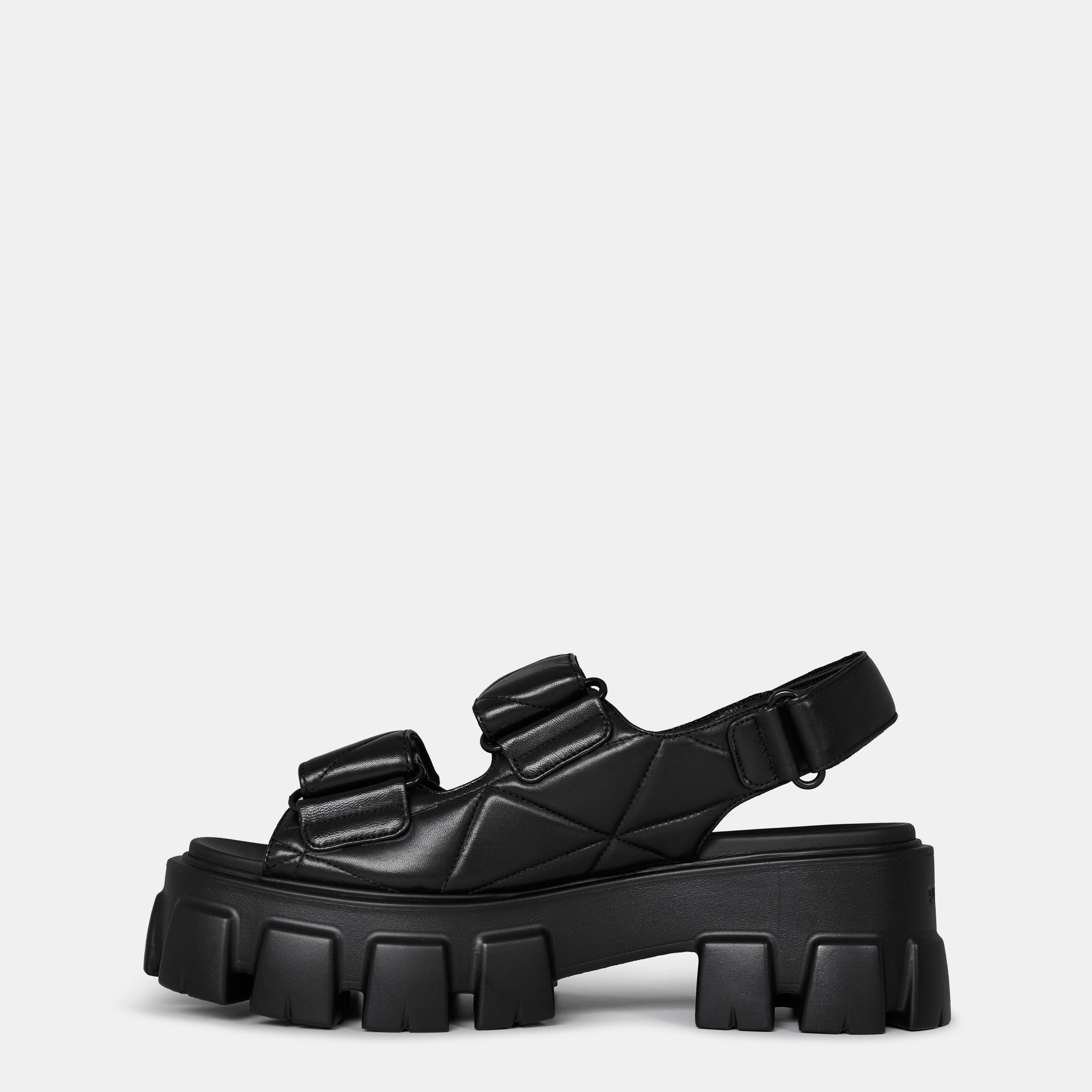 Nero - Prada - Women'S Monolith Leather Sandals - 2
