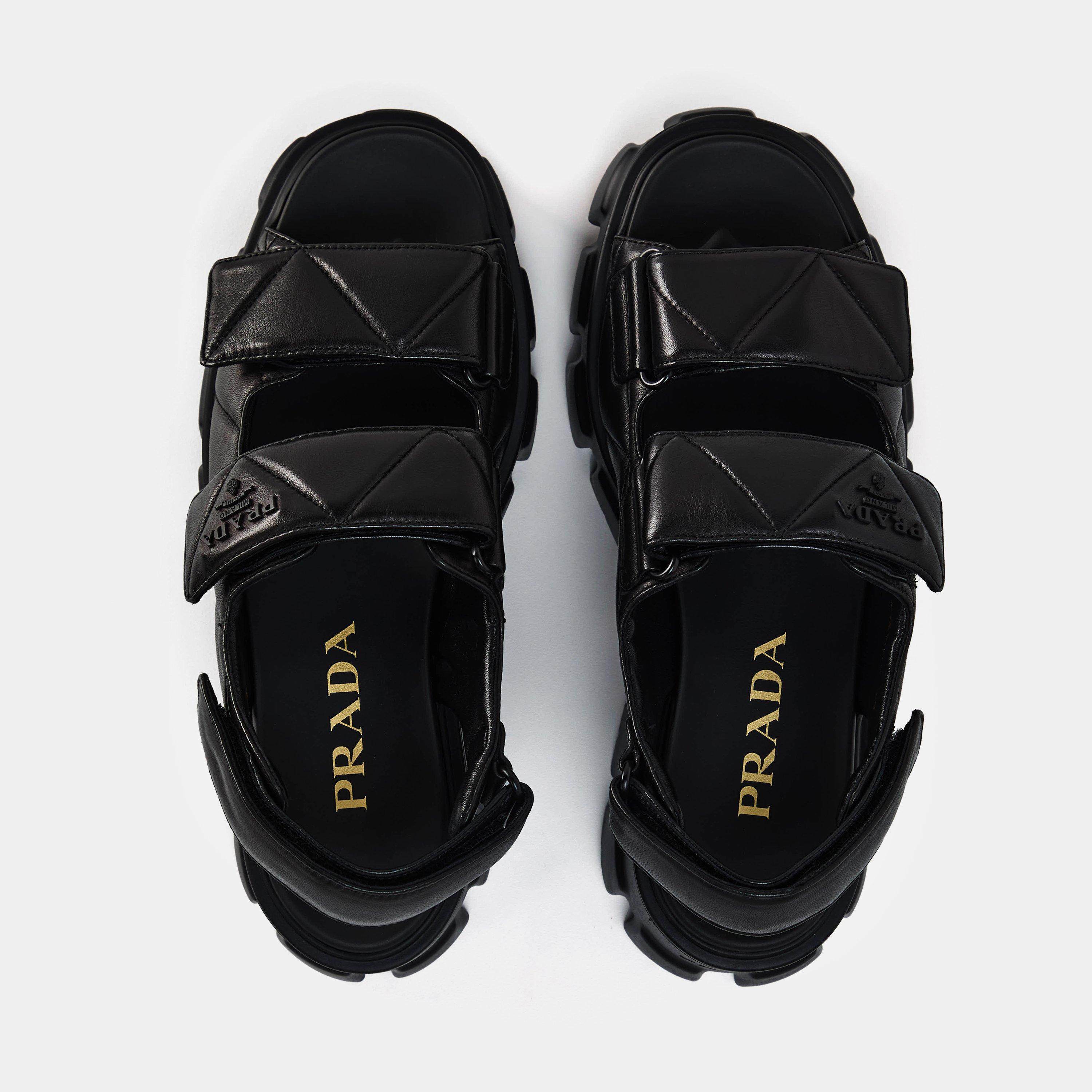 Nero - Prada - Women'S Monolith Leather Sandals - 4