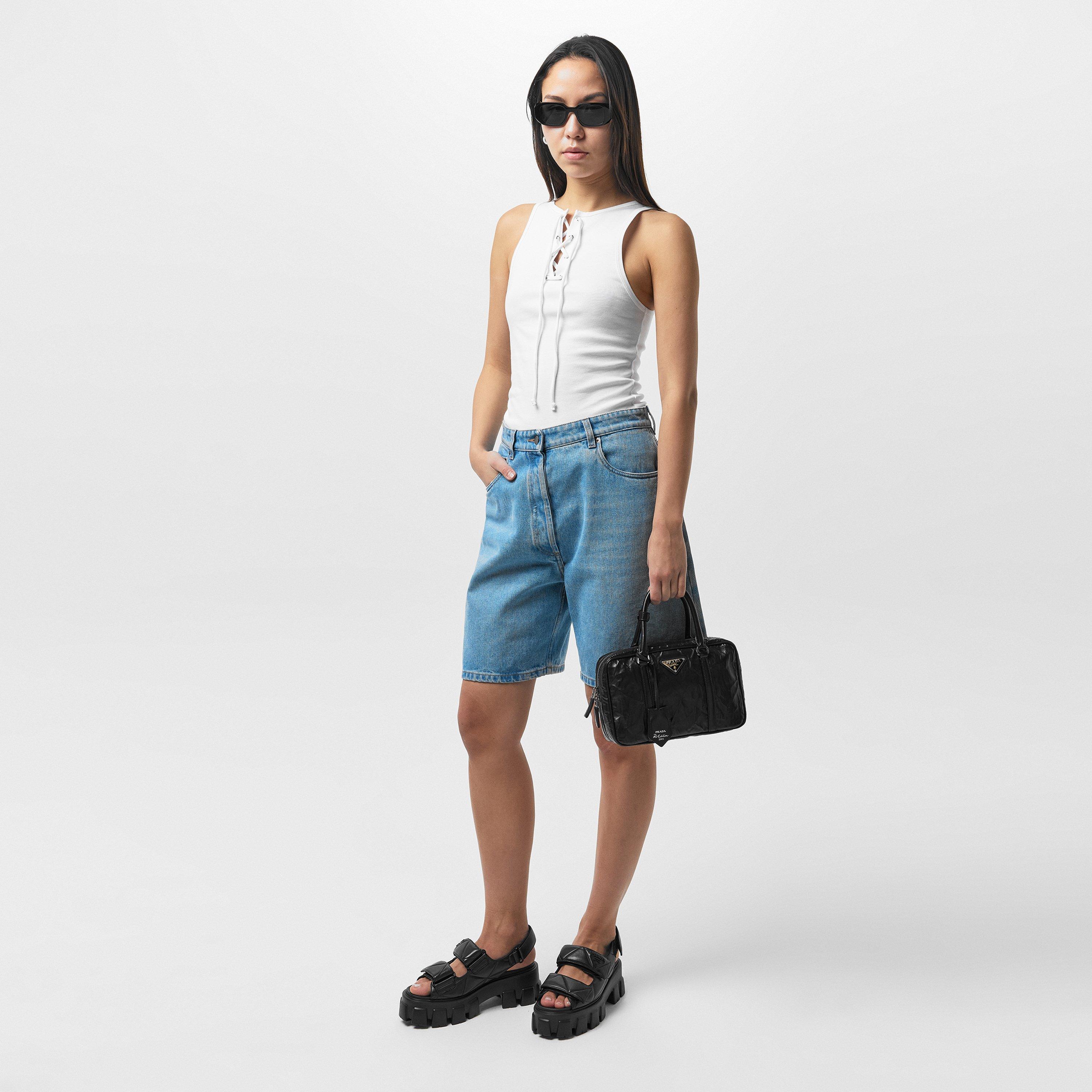 Nero - Prada - Women'S Monolith Leather Sandals - 5