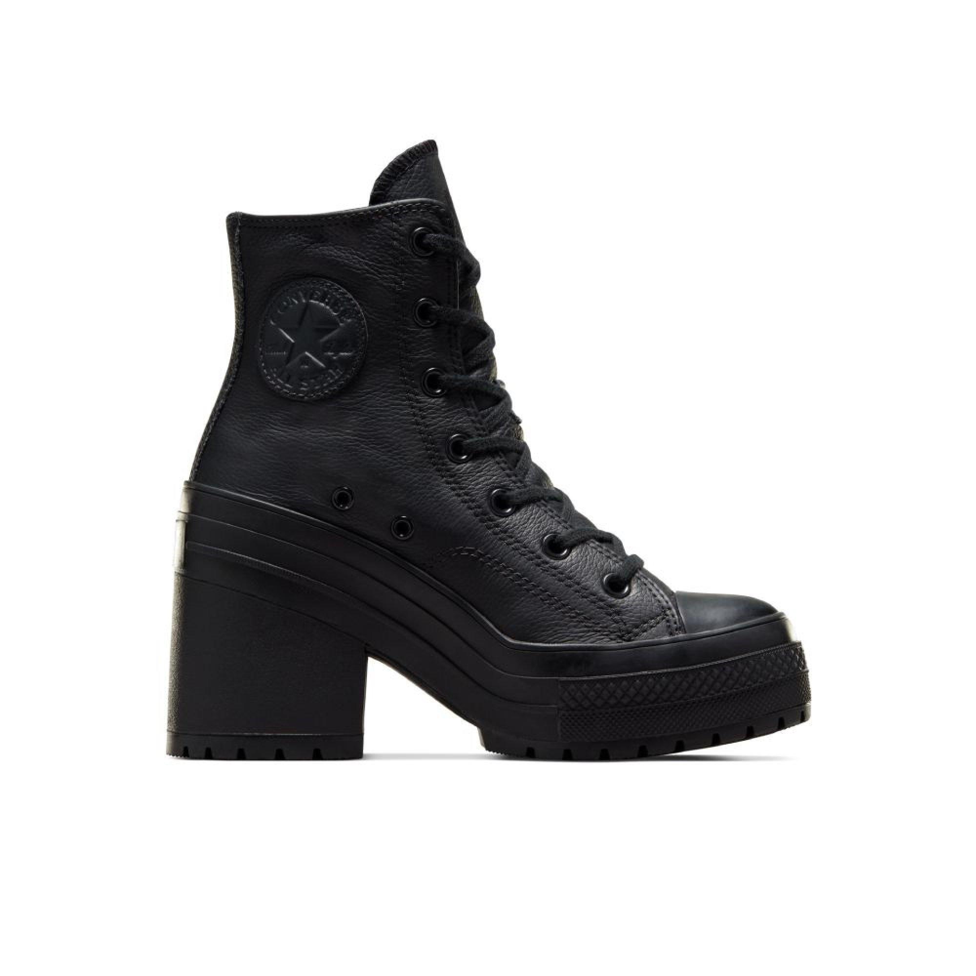 001-Black/Bla - Converse - Unisex Chuck 70 De Luxe Leather Ankle Heeled Boots - 1